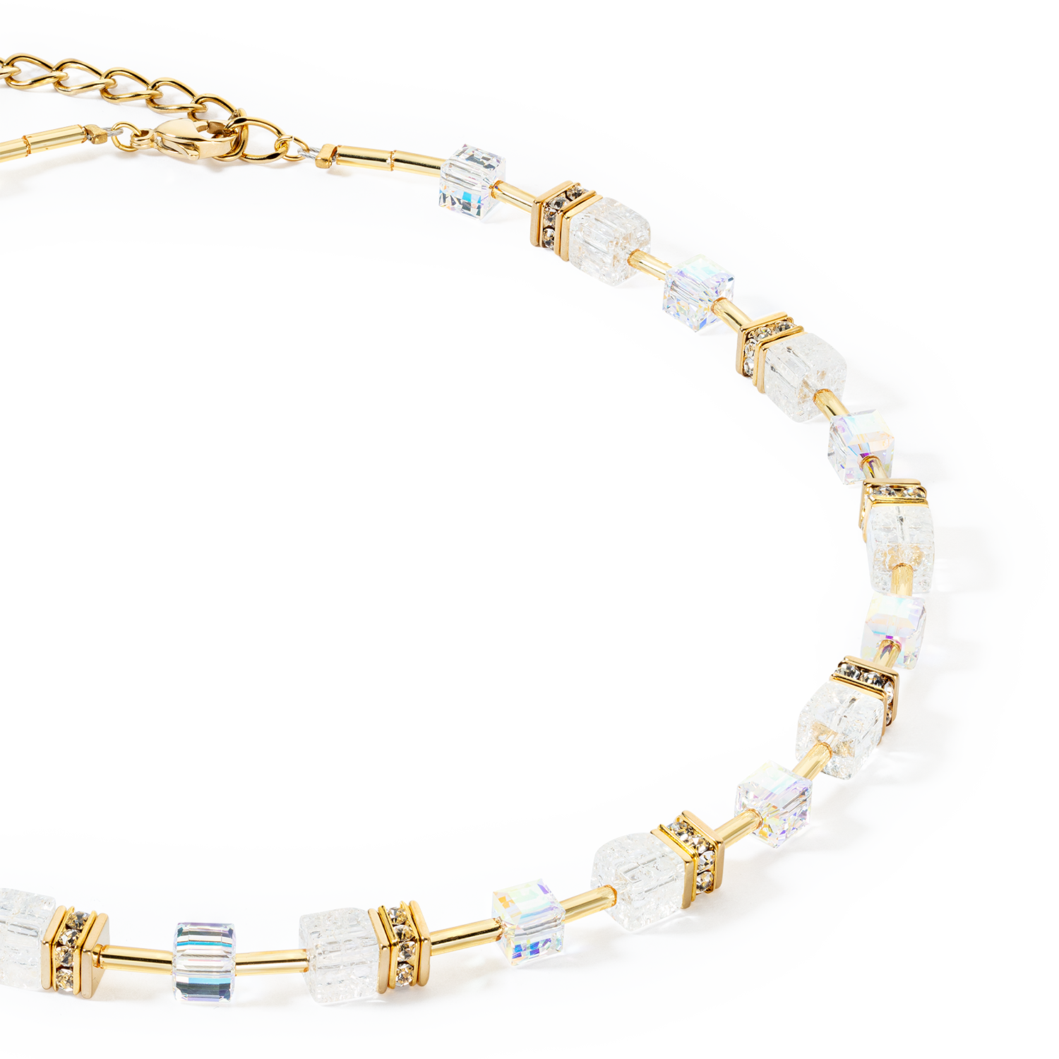 GeoCUBE® Iconic Nature Halskette gold-weiß von COEUR DE LION – Detailaufnahme
