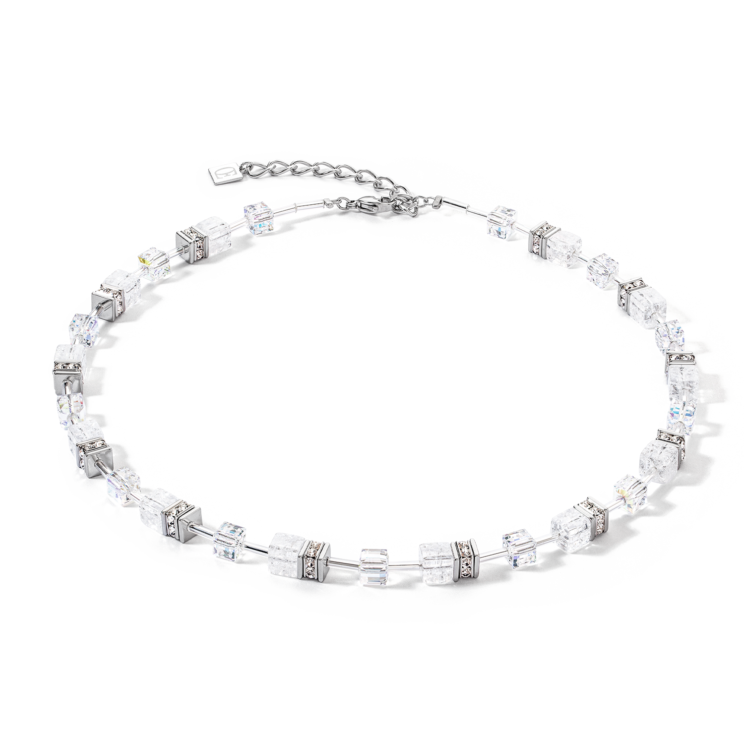 GeoCUBE® Iconic Nature Halskette silber-weiß von COEUR DE LION