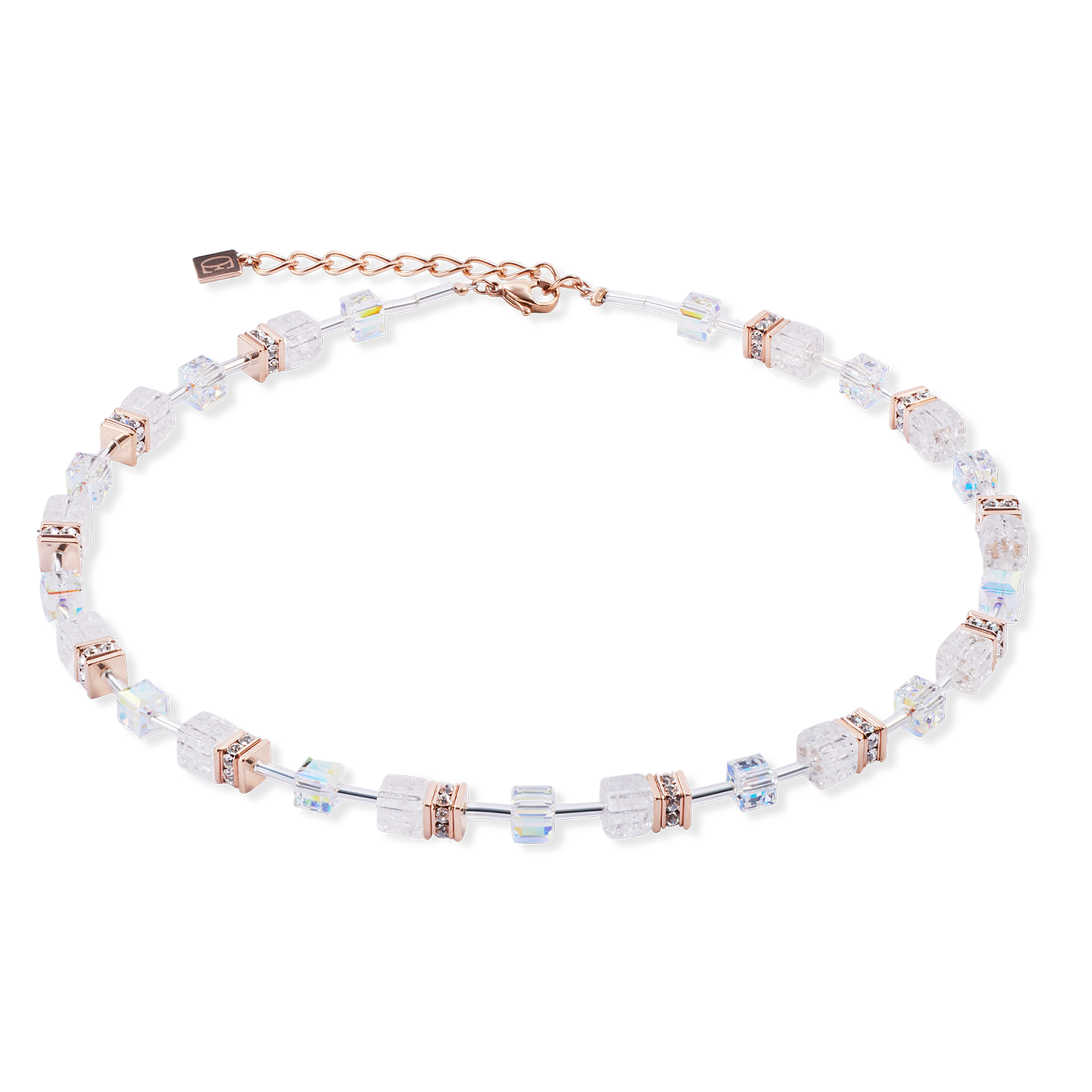 GeoCUBE® Iconic Nature Halskette roségold-weiß von COEUR DE LION