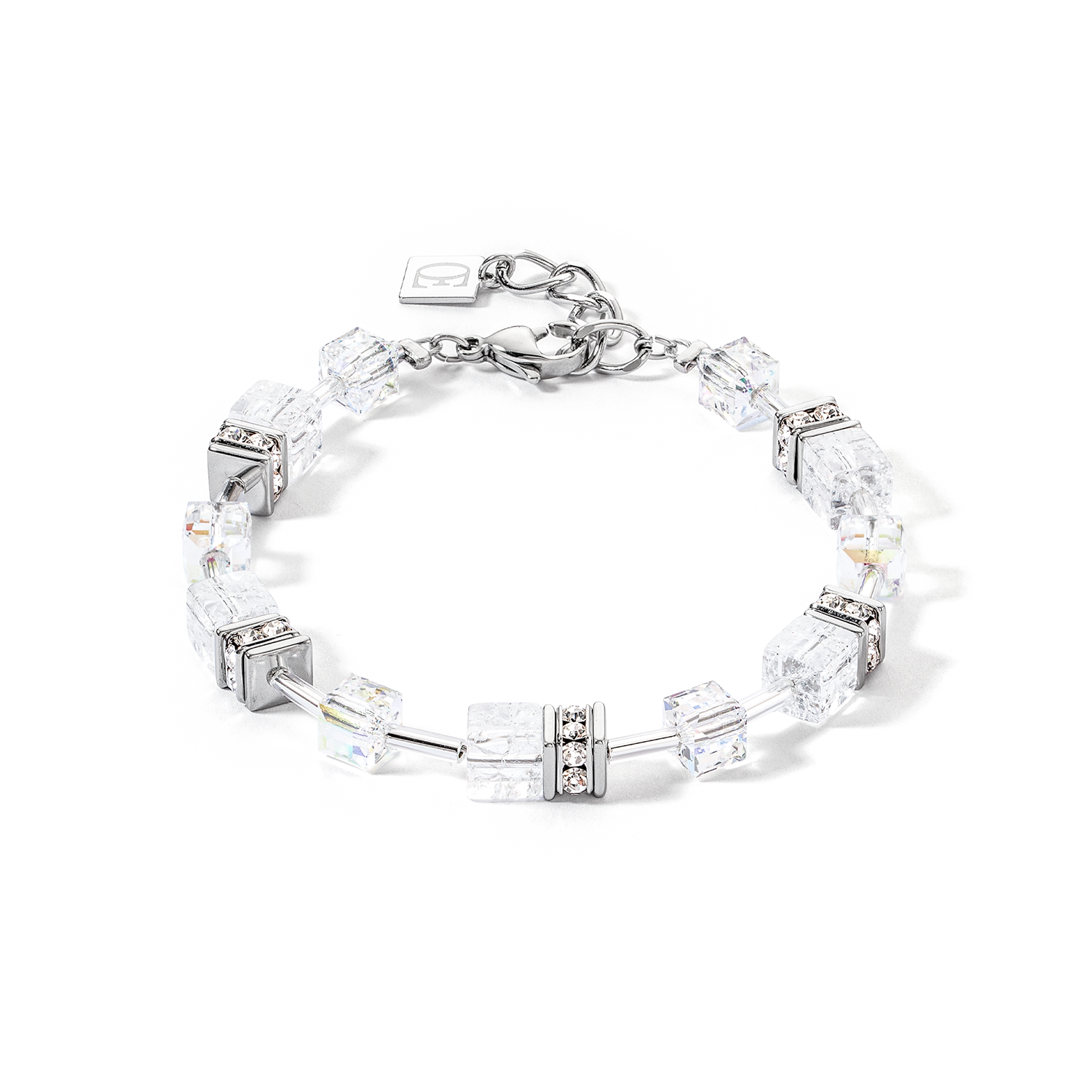GeoCUBE® Iconic Nature Armband silber-weiß von COEUR DE LION