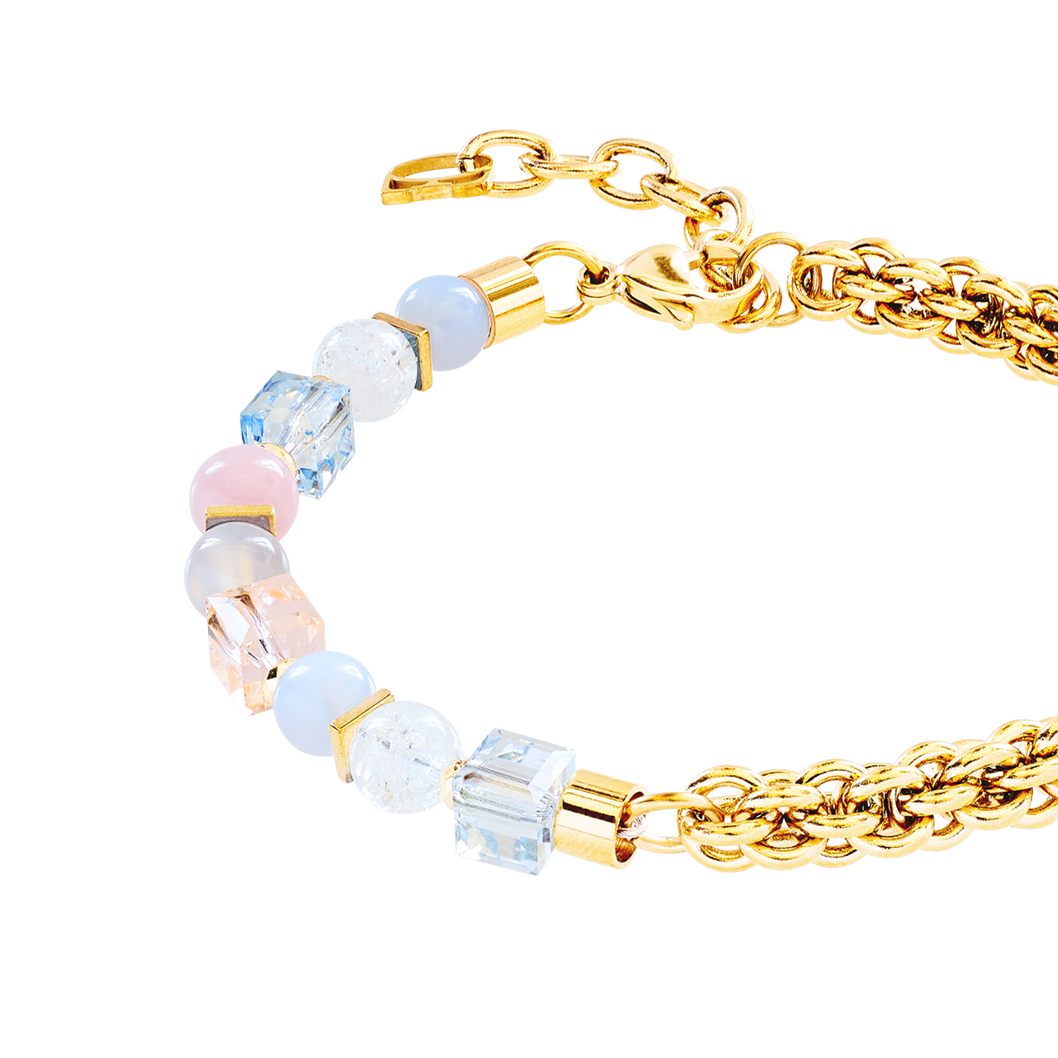 Armband Cube Nexus gold-pastell von COEUR DE LION – Detailaufnahme