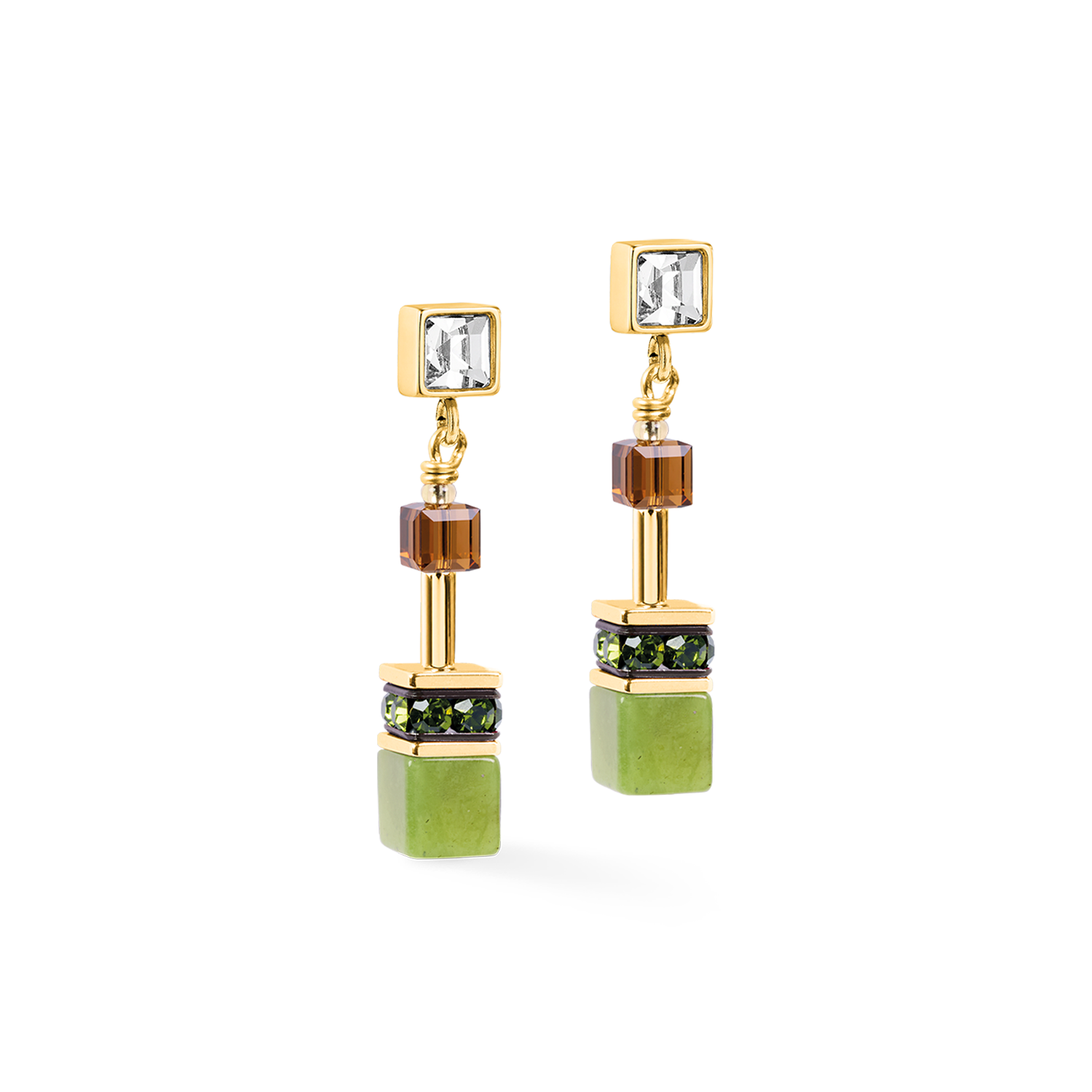 GeoCUBE® Iconic Wave Ohrringe Forest gold