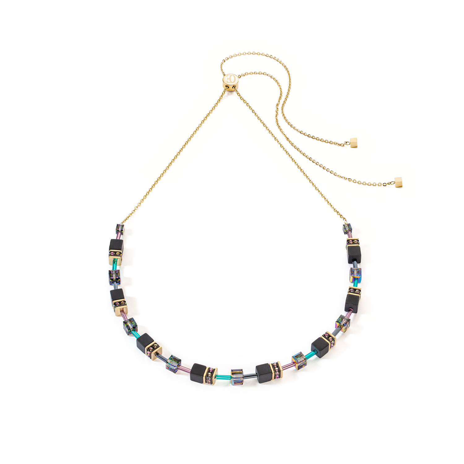 GeoCUBE® Iconic Nature Chain Halskette schwarz-multicolor von COEUR DE LION