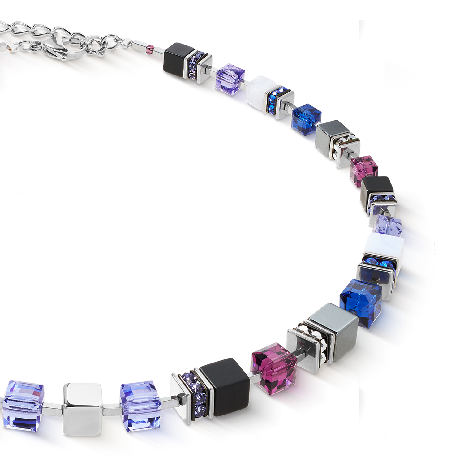 GeoCUBE® Precious Statement Halskette Blue Moon von COEUR DE LION – Detailaufnahme