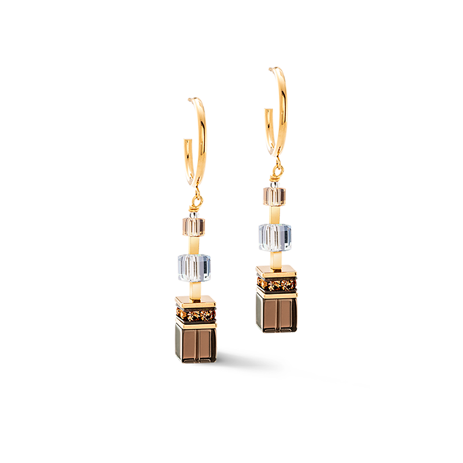 GeoCUBE® Precious Statement Ohrringe golden Blush von COEUR DE LION