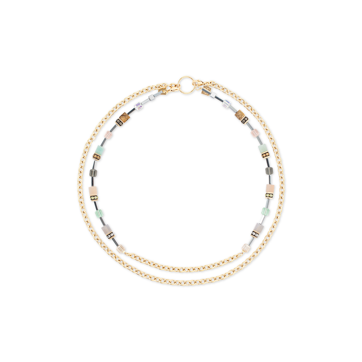 GeoCUBE® Iconic Boho Halskette gold-multicolor von COEUR DE LION