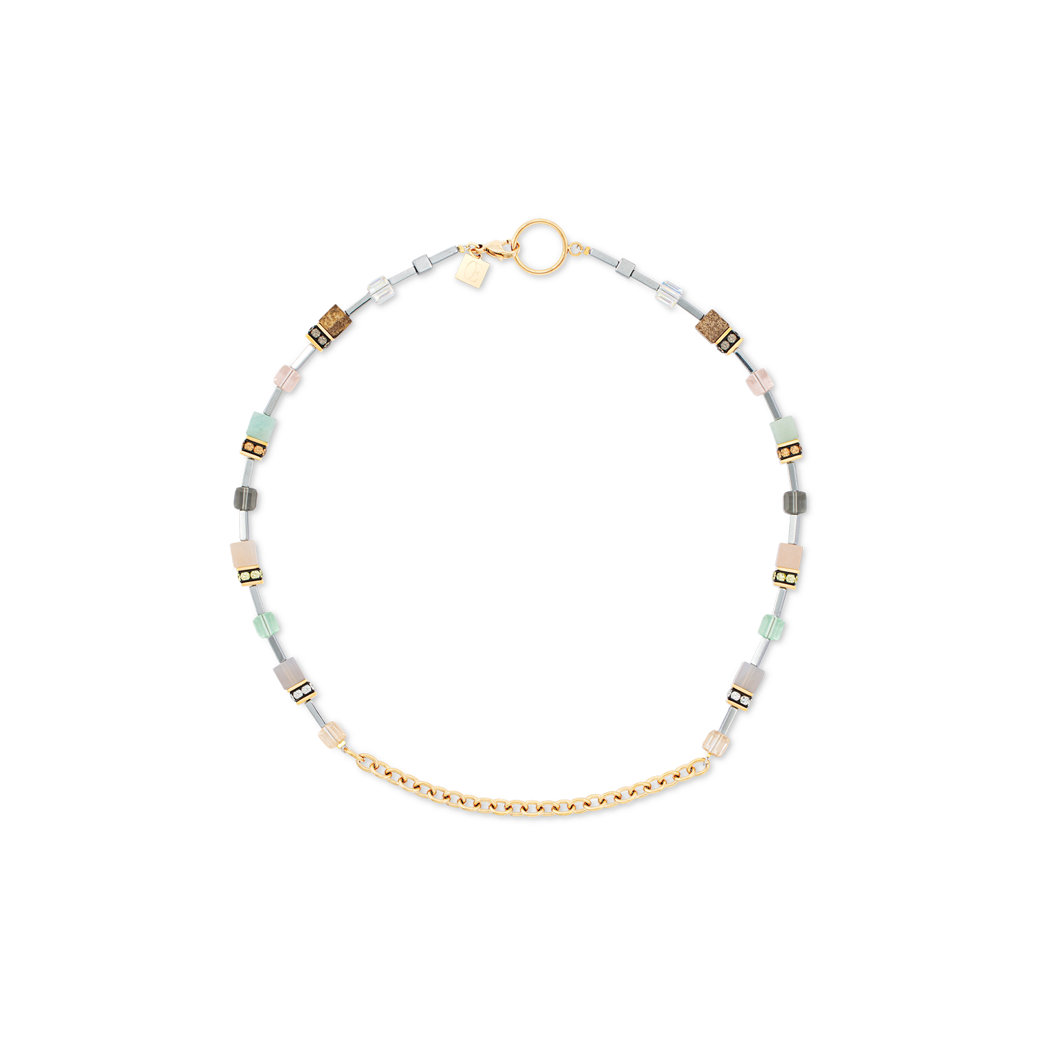 GeoCUBE® Iconic Boho Halskette gold-multicolor von COEUR DE LION – Tragevariante
