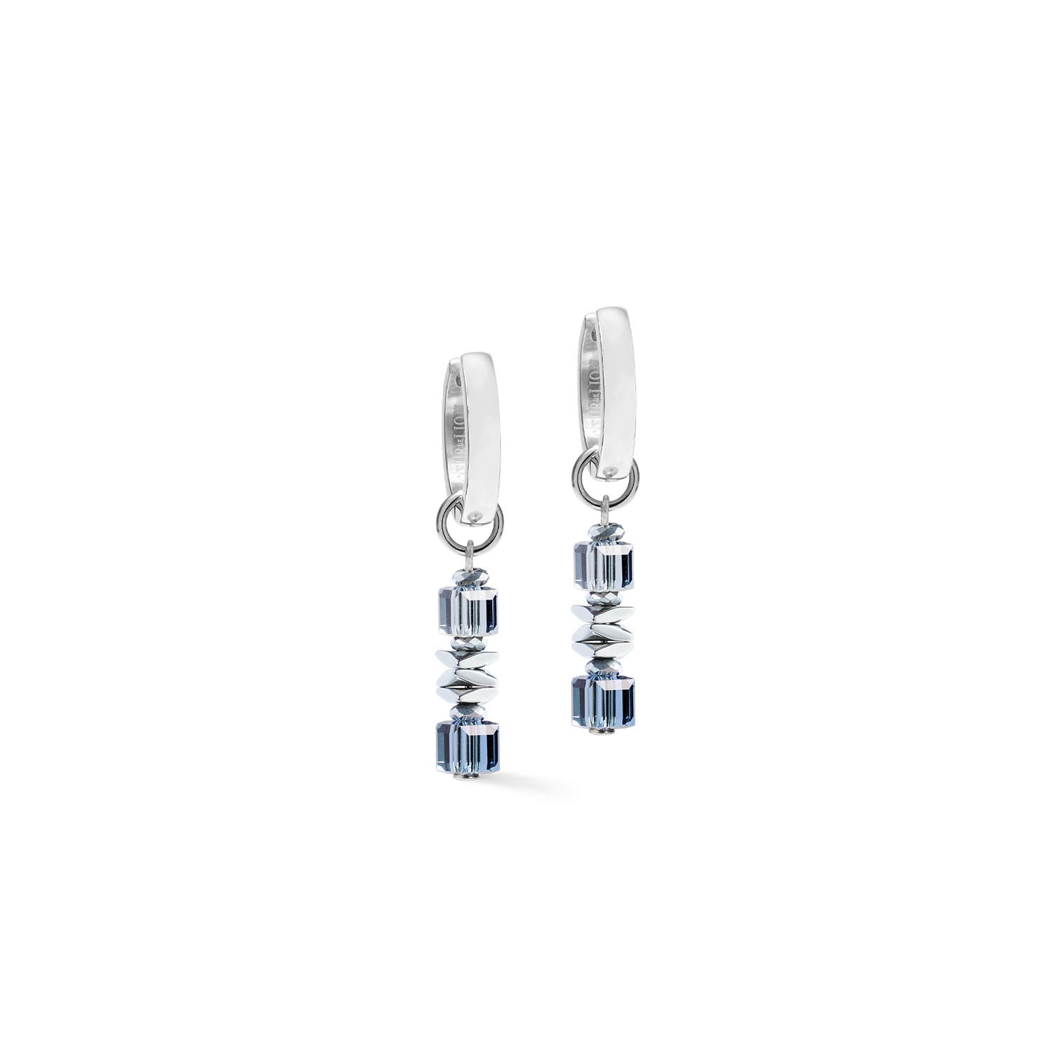 Creolen Wave Cube Flow silber-blau