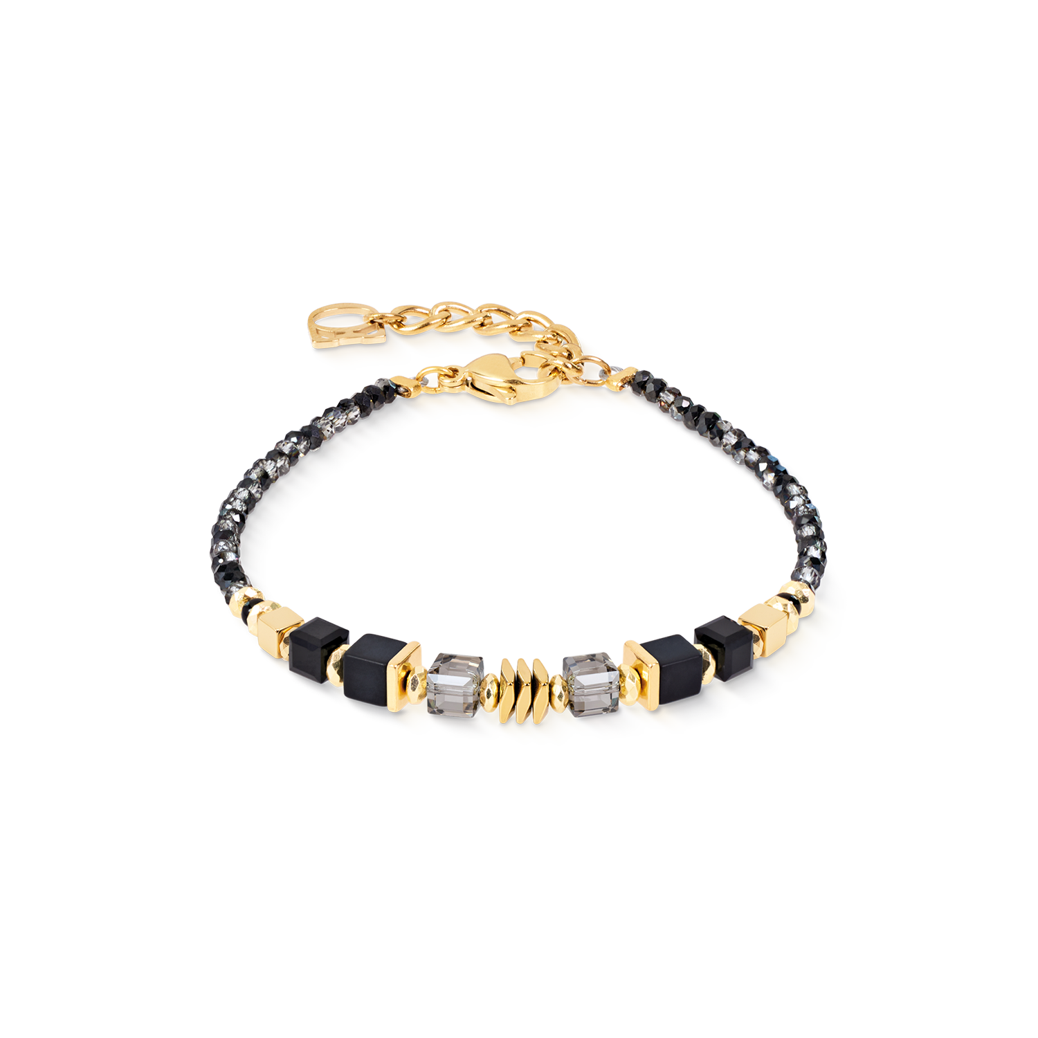 Armband Wave Cube Flow gold-schwarz