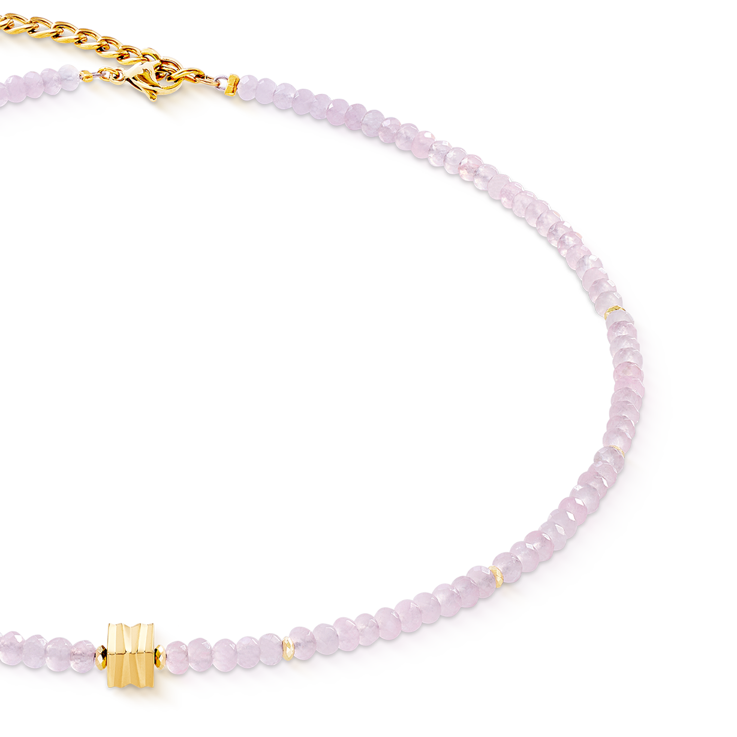 Halskette Wave Essence Pink Jade gold von COEUR DE LION – Detailaufnahme