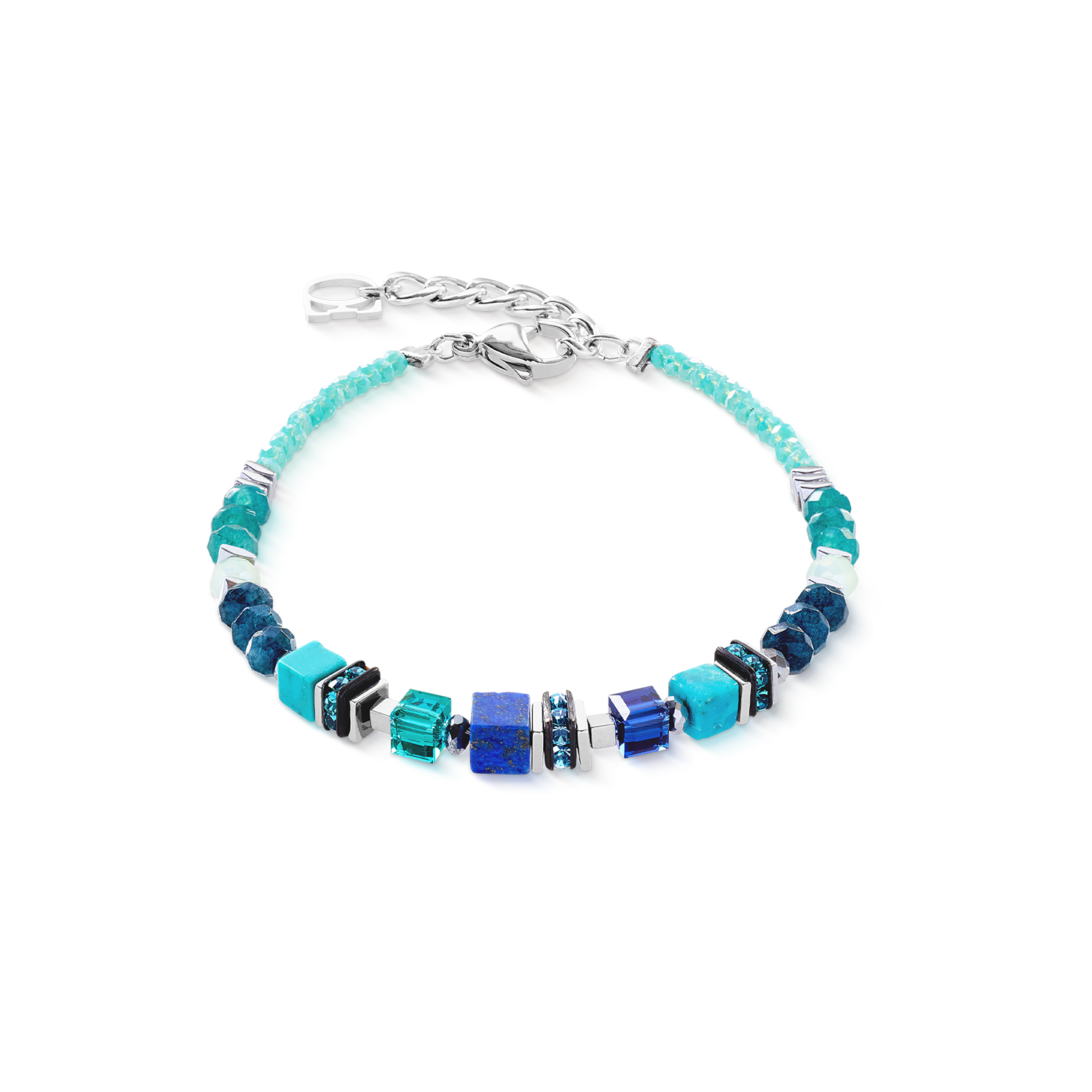 Armband Wave Precious Flow silber-teal von COEUR DE LION