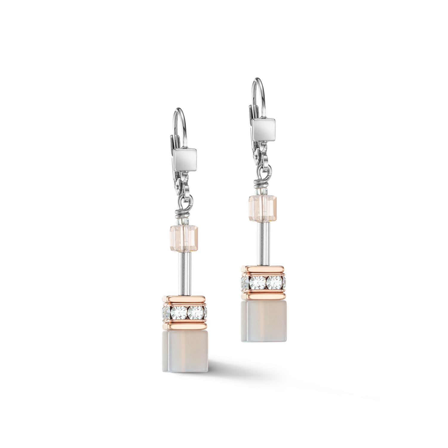 GeoCUBE® Iconic Precious Ohrringe roségold-peach von COEUR DE LION