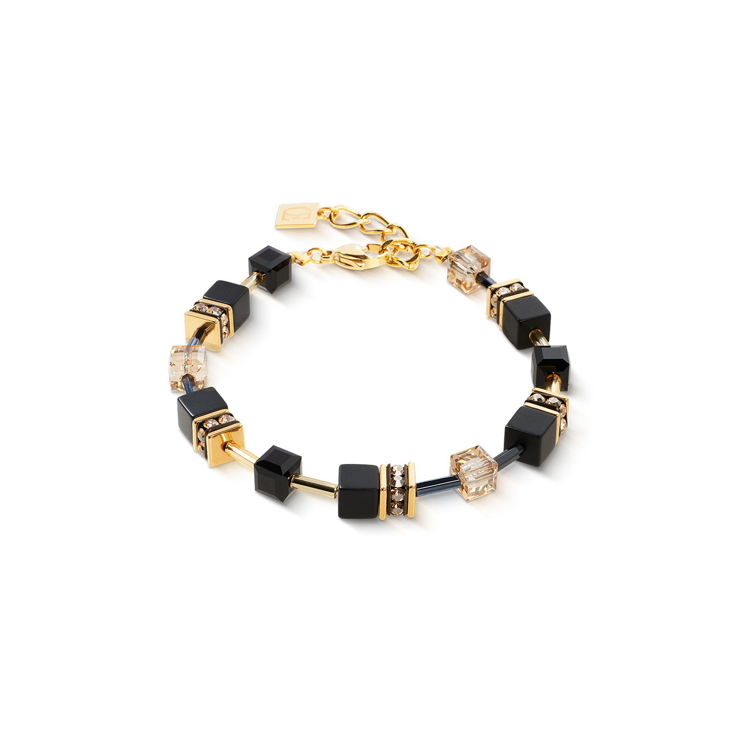 GeoCUBE® Armband Onyx schwarz-gold von COEUR DE LION