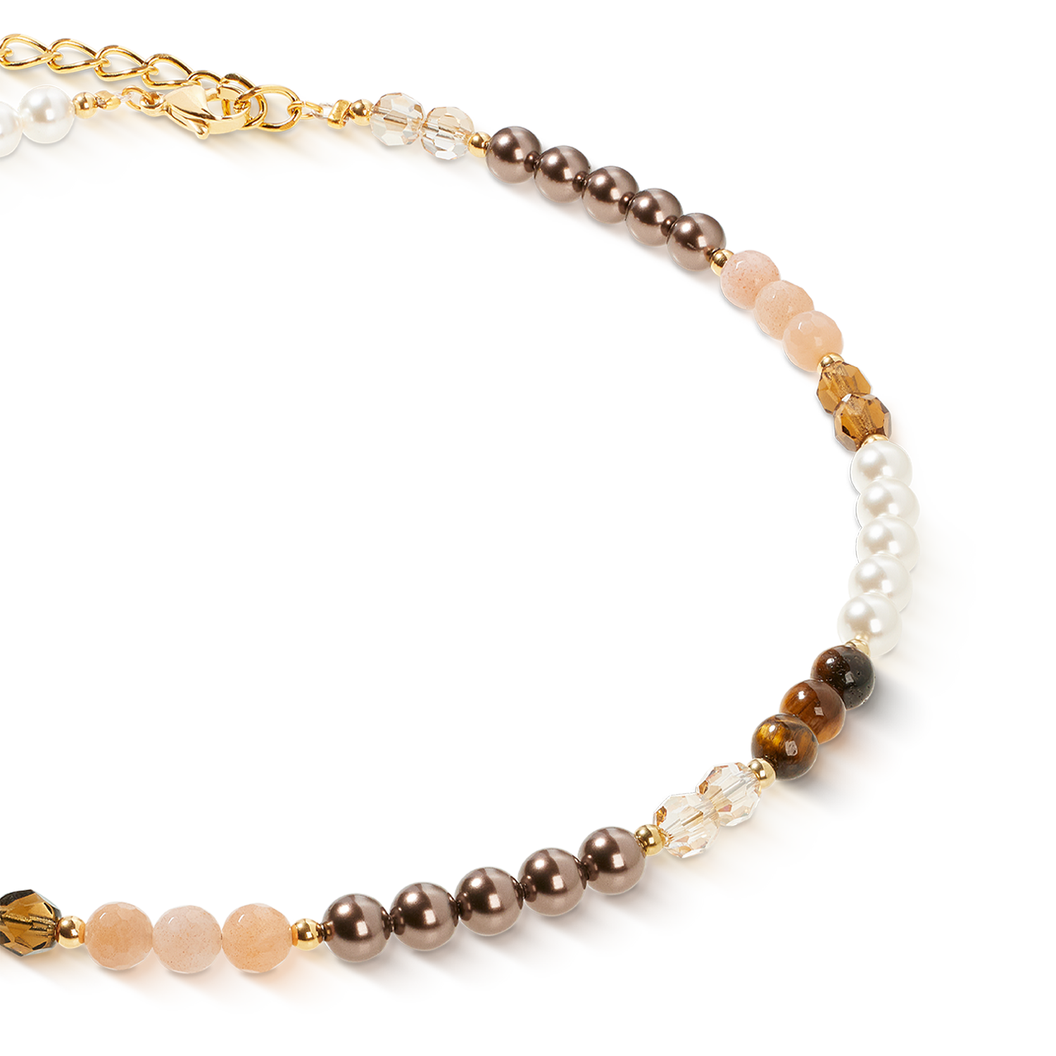 Halskette Precious Elysia gold-braun von COEUR DE LION – Detailaufnahme