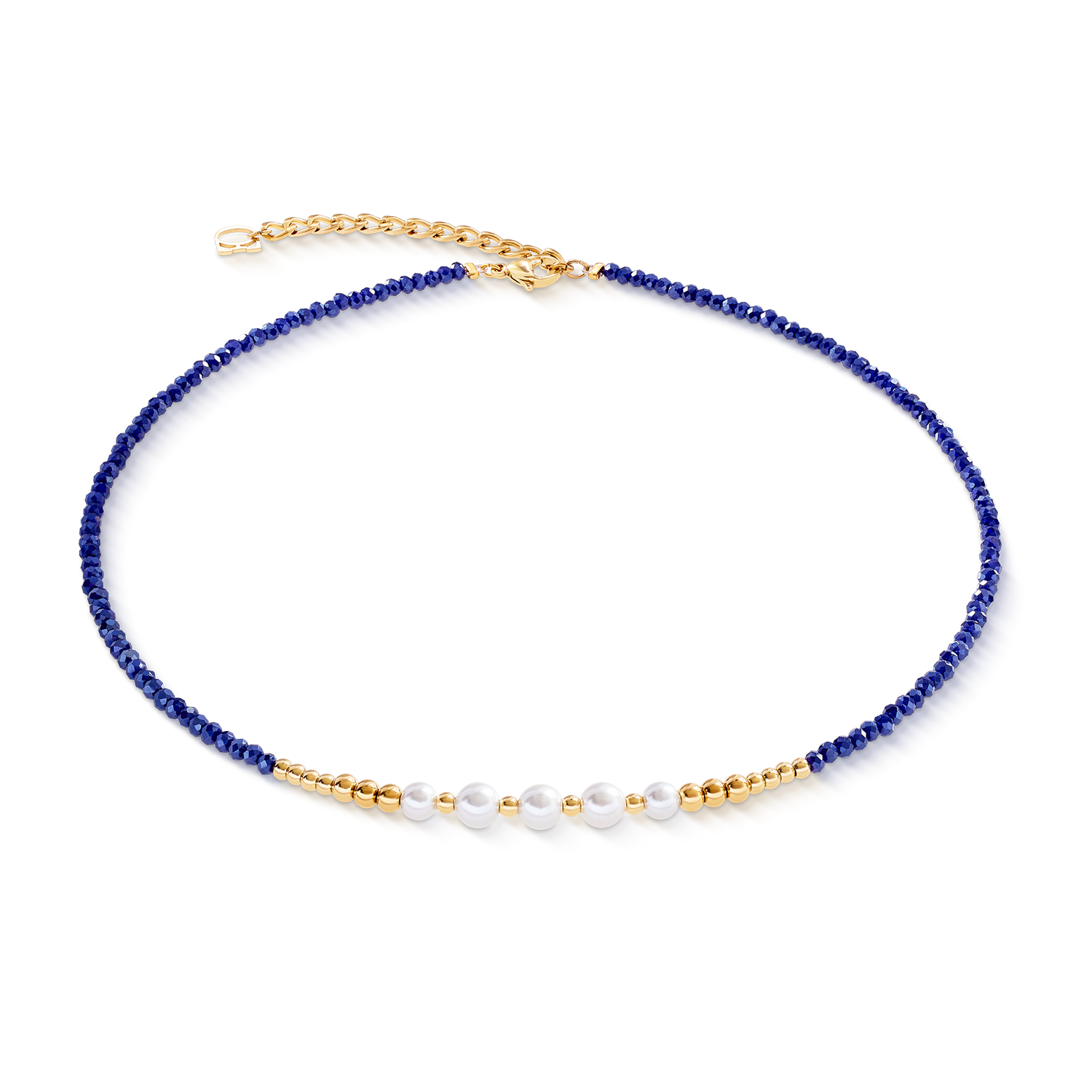 Halskette Pearl Line gold-blau von COEUR DE LION