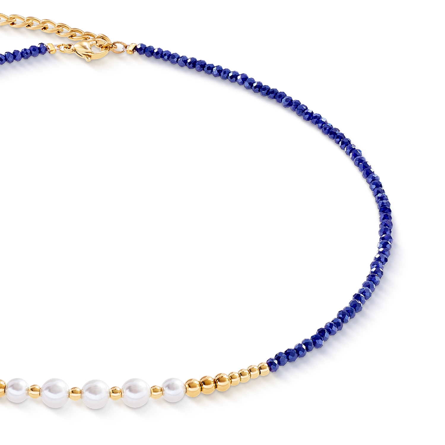 Halskette Pearl Line gold-blau von COEUR DE LION – Detailaufnahme