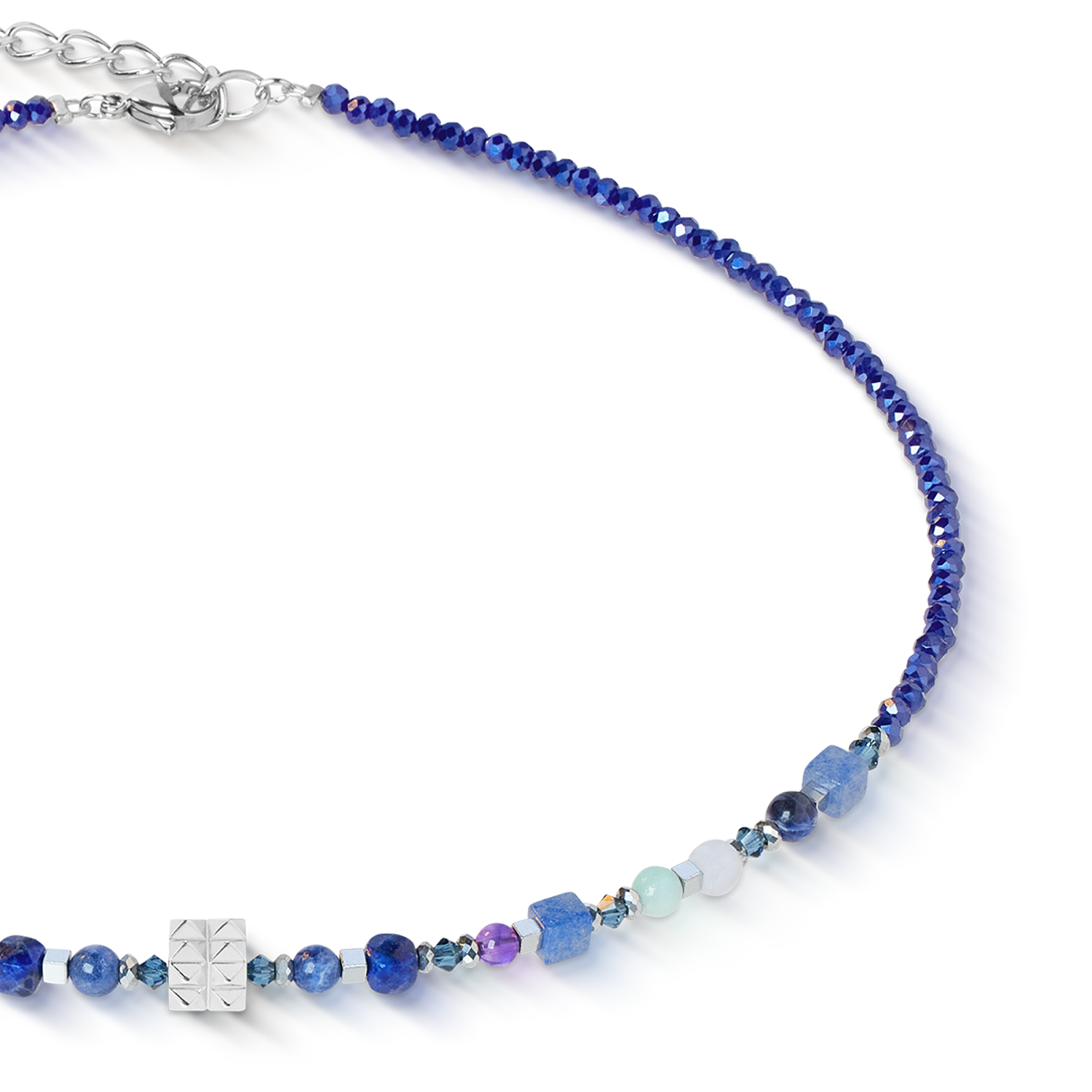 Halskette Shape Mix Spikes Blue Moon von COEUR DE LION – Detailaufnahme