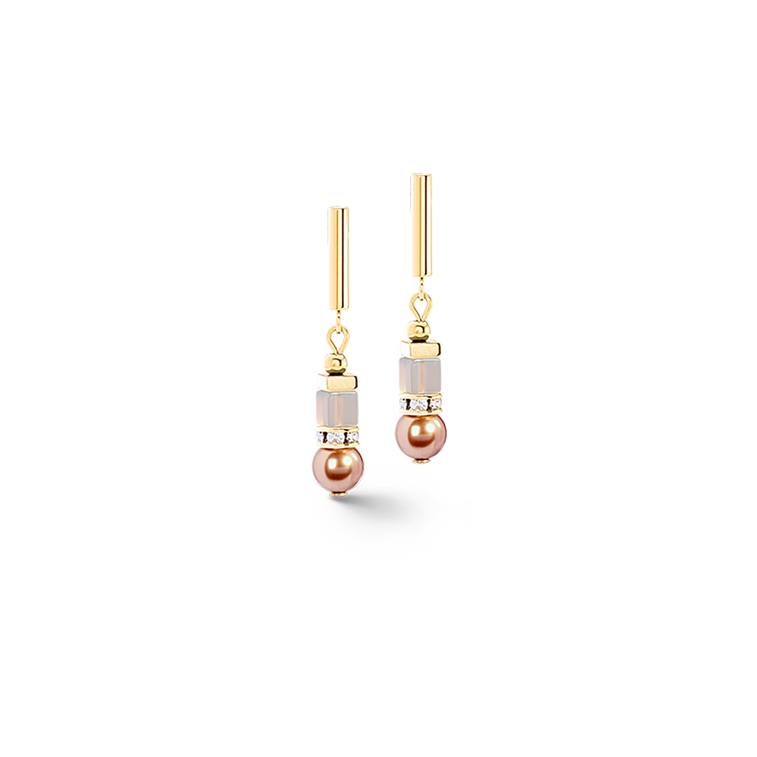 Precious Fusion Offset Ohrringe champagne-blush von COEUR DE LION