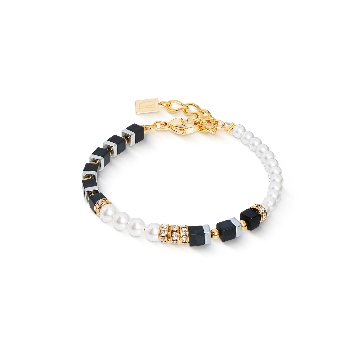 Precious Fusion Offset Armband black-pearl von COEUR DE LION