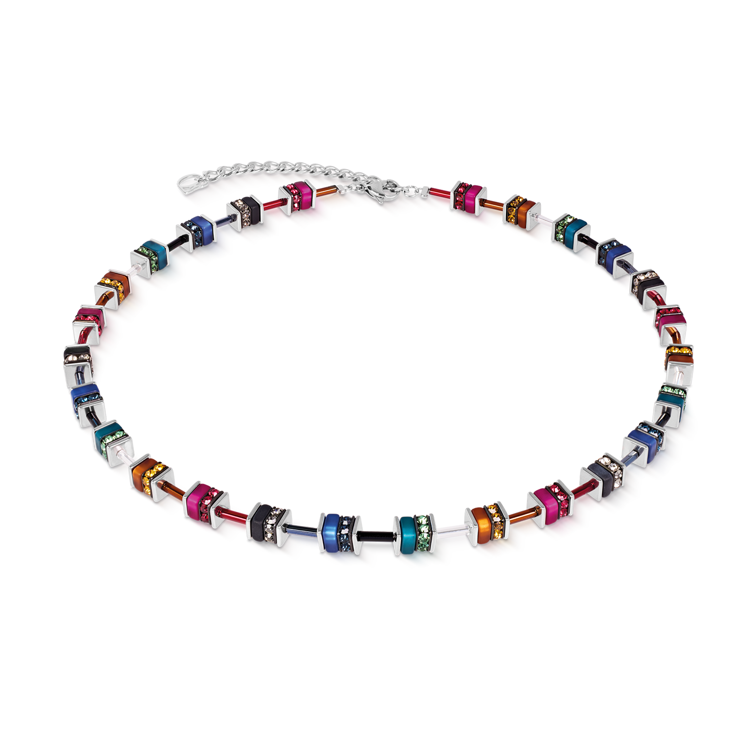 GeoCUBE® Halskette classic Polaris & Strass multicolor Winter
