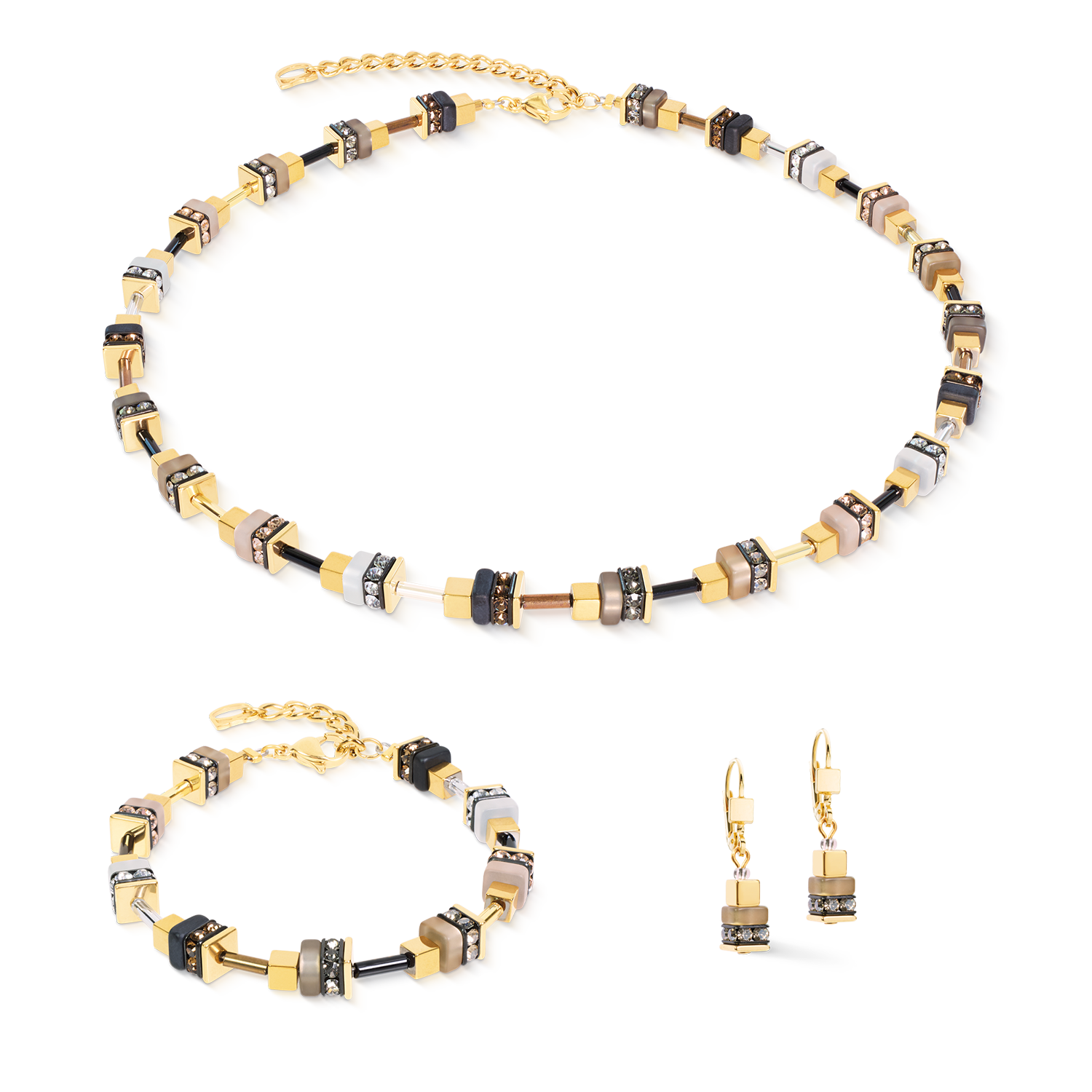 Armband Urban Nature Cube beige-gold