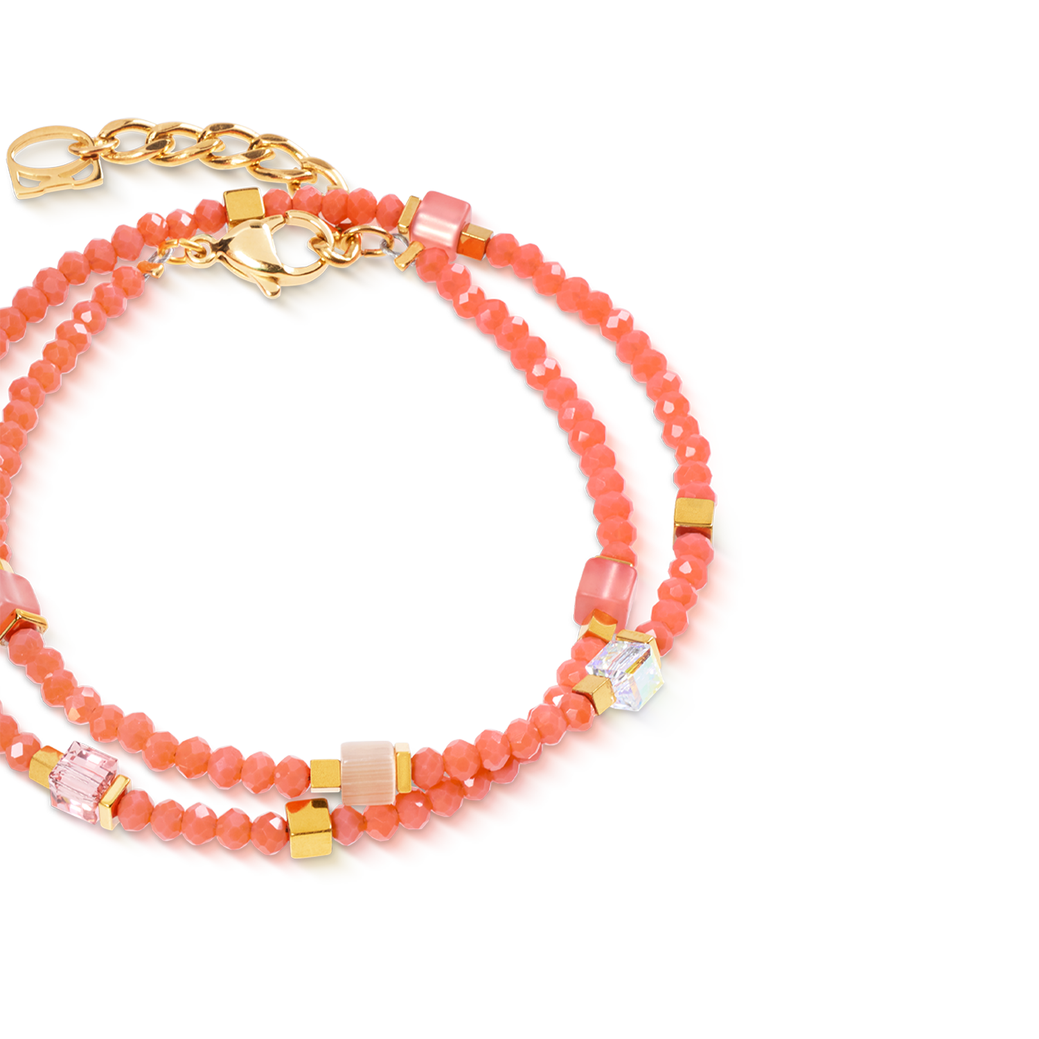 Joyful Colours Flex Armband gold-orange von COEUR DE LION – Detailaufnahme