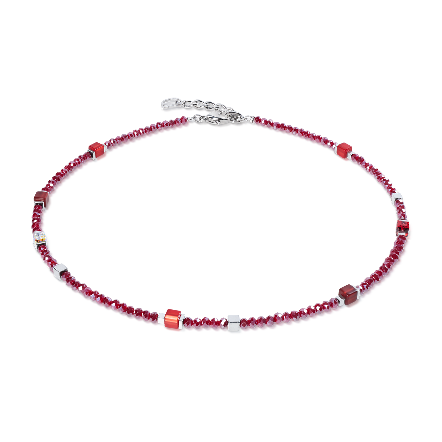 Joyful Colours Flex Armband silber-rot von COEUR DE LION – Tragevariante