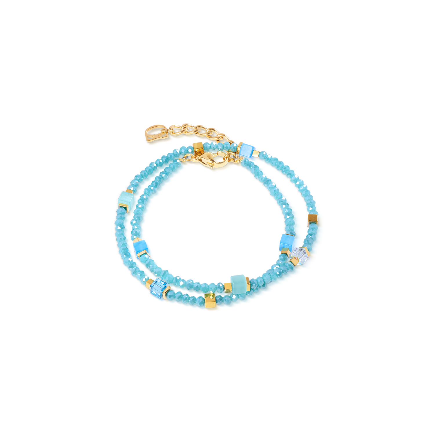 Joyful Colours Flex Armband gold-türkis von COEUR DE LION