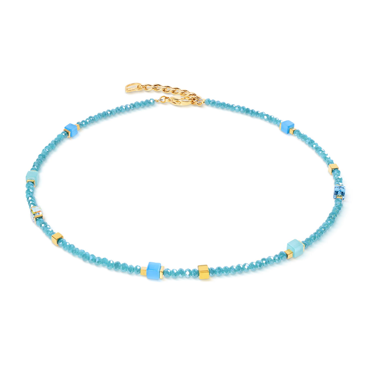 Joyful Colours Flex Armband gold-türkis von COEUR DE LION – Tragevariante