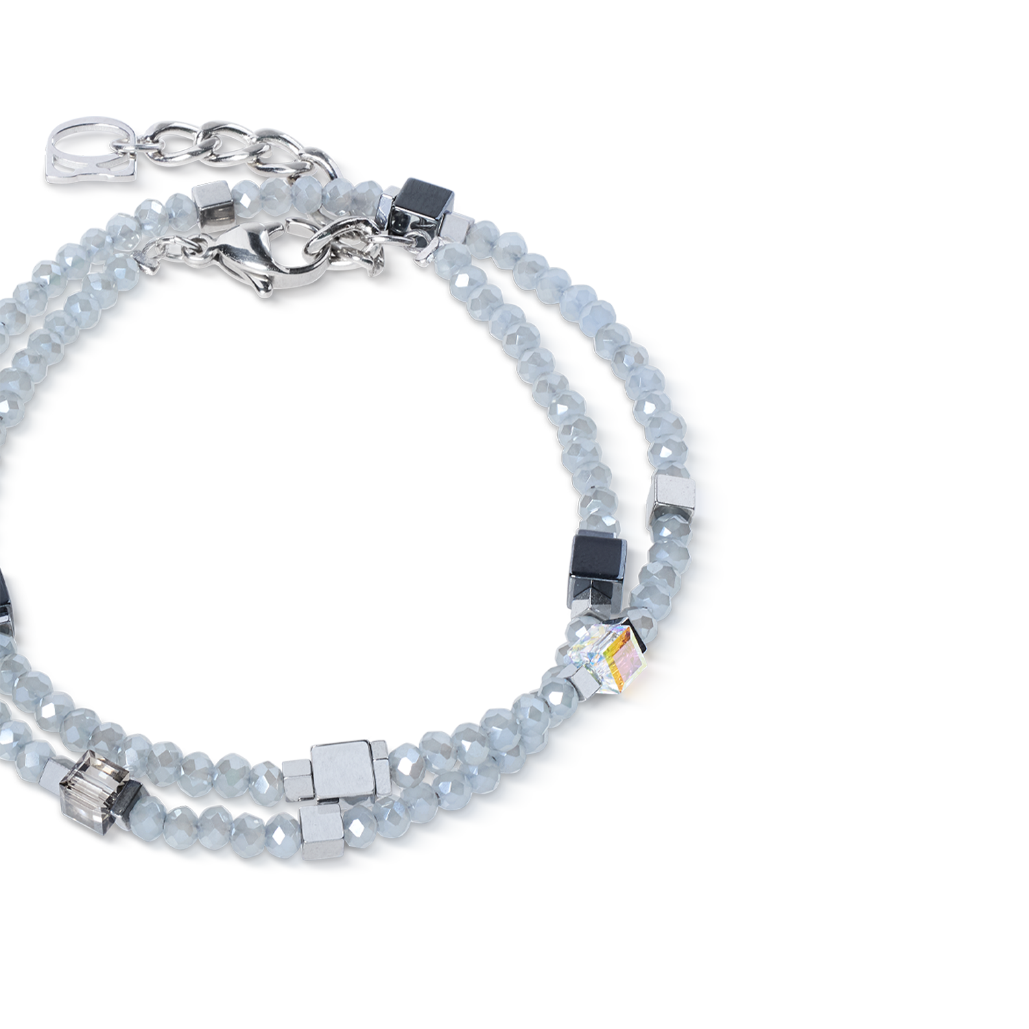 Joyful Colours Flex Armband silber-grau von COEUR DE LION – Detailaufnahme