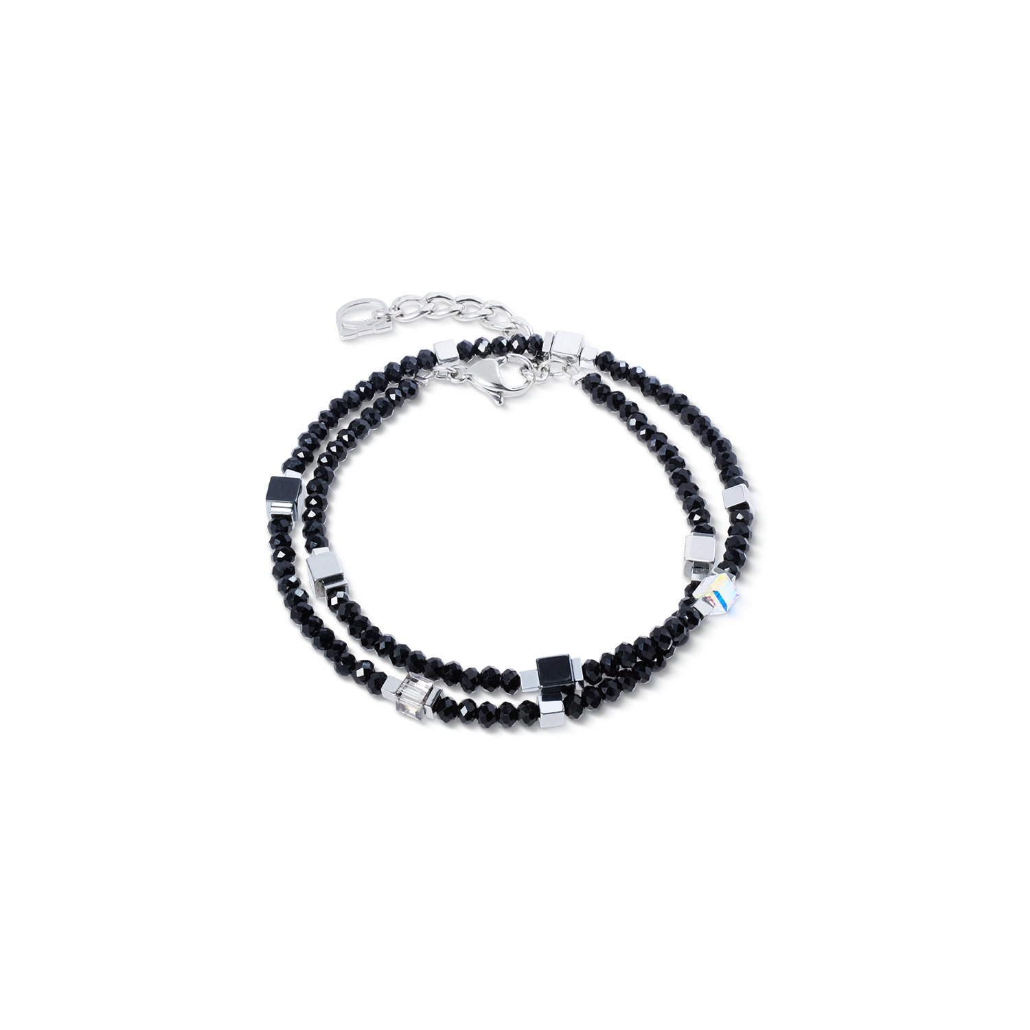 Joyful Colours Flex Armband silber-schwarz von COEUR DE LION