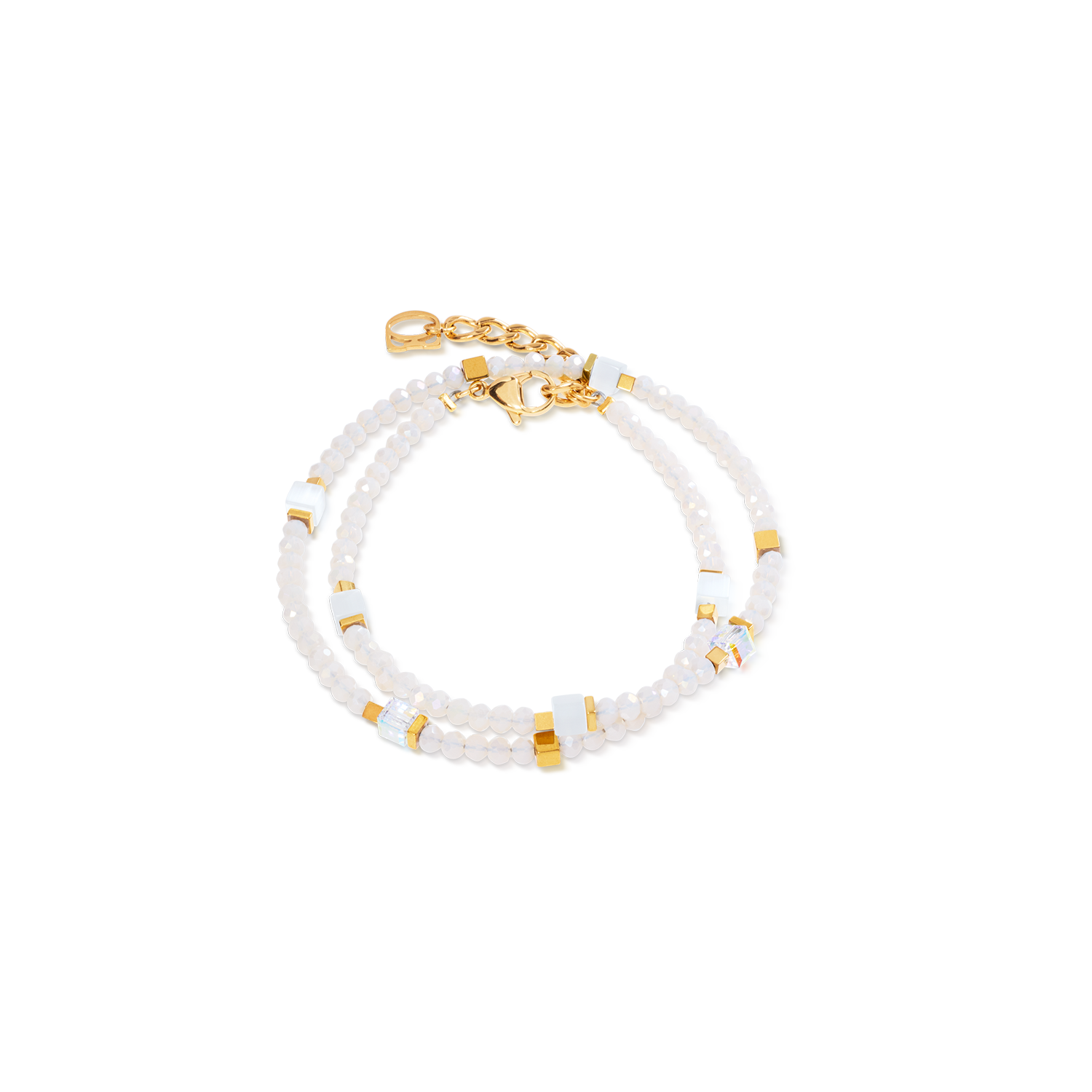 Joyful Colours Flex Armband gold-weiß von COEUR DE LION