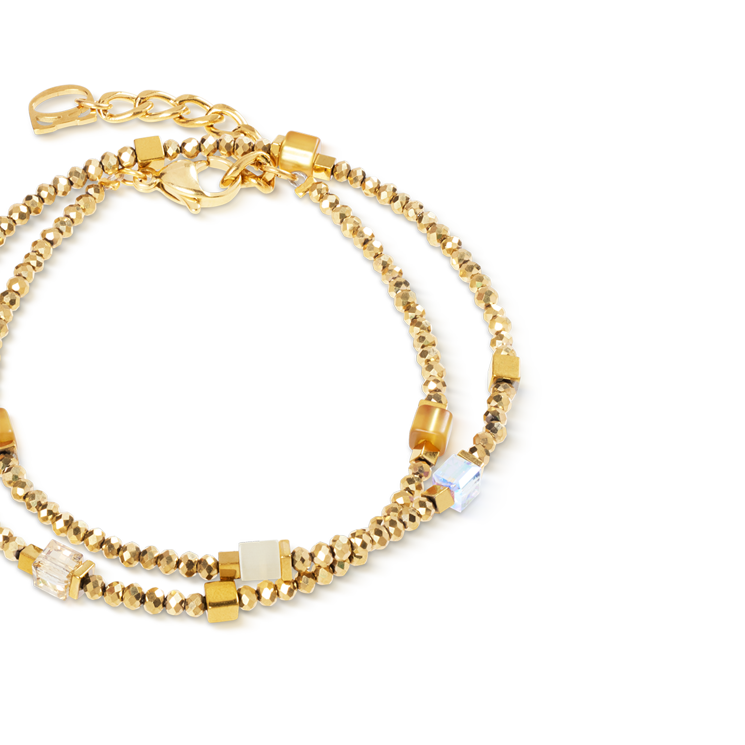 Joyful Colours Flex Armband gold-gold von COEUR DE LION – Detailaufnahme