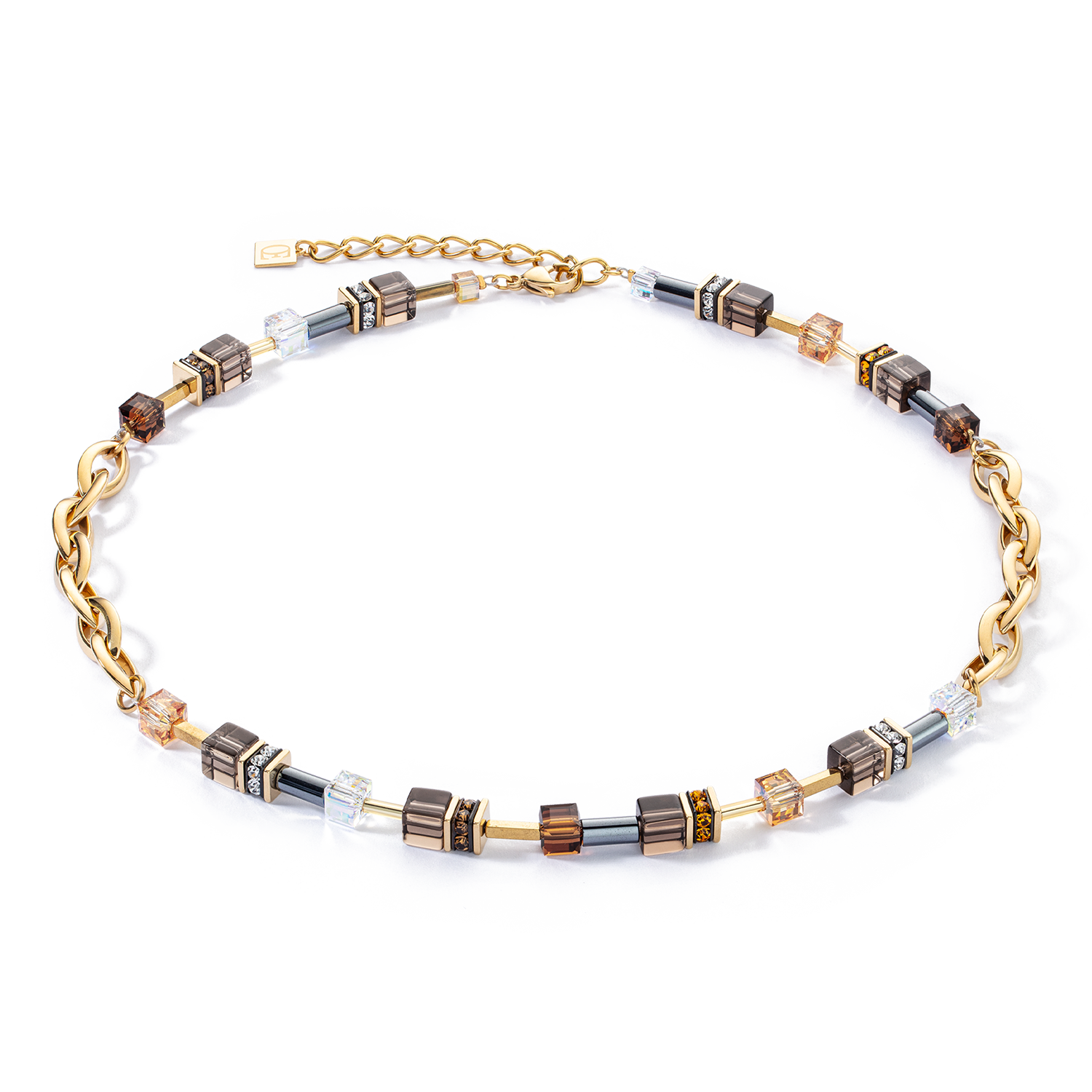 GeoCUBE® Chunky Chain Halskette gold-braun von COEUR DE LION