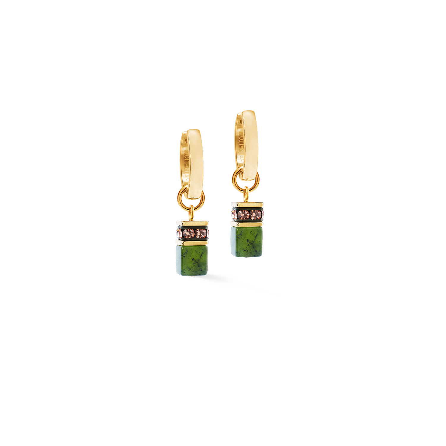 GeoCUBE® Chunky Chain Creolen gold-grün von COEUR DE LION