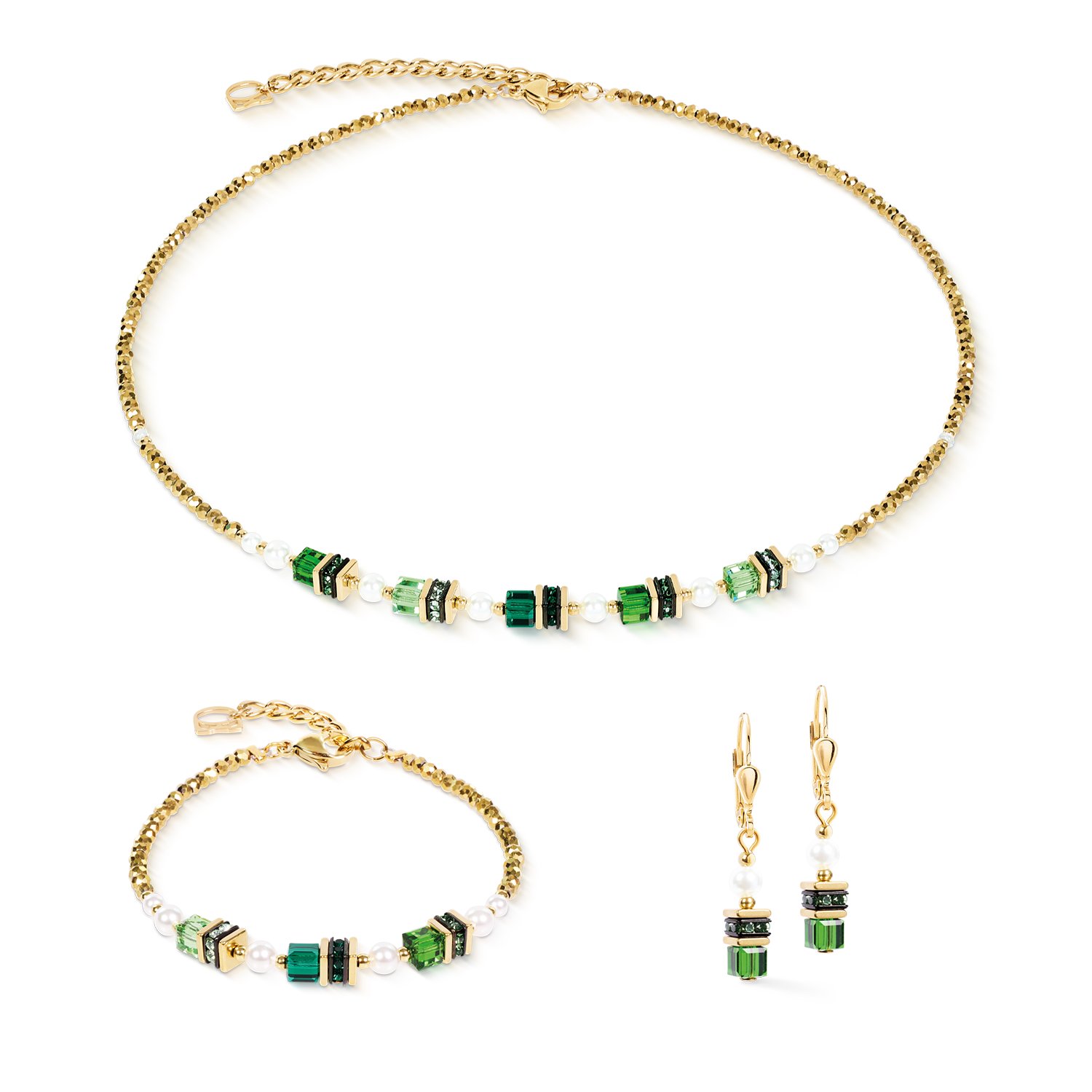 Halskette Sparkling Princess gold-emerald