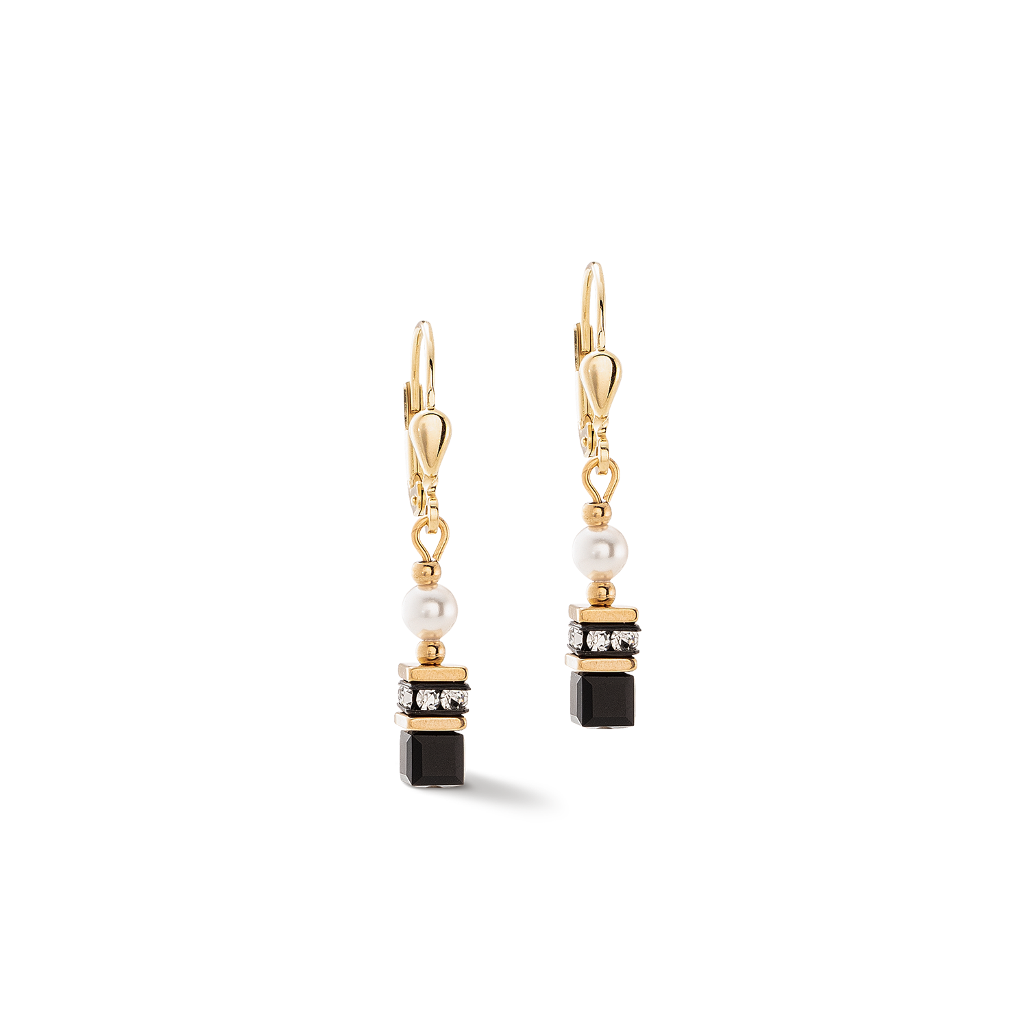 Ohrringe Sparkling Princess gold-schwarz von COEUR DE LION