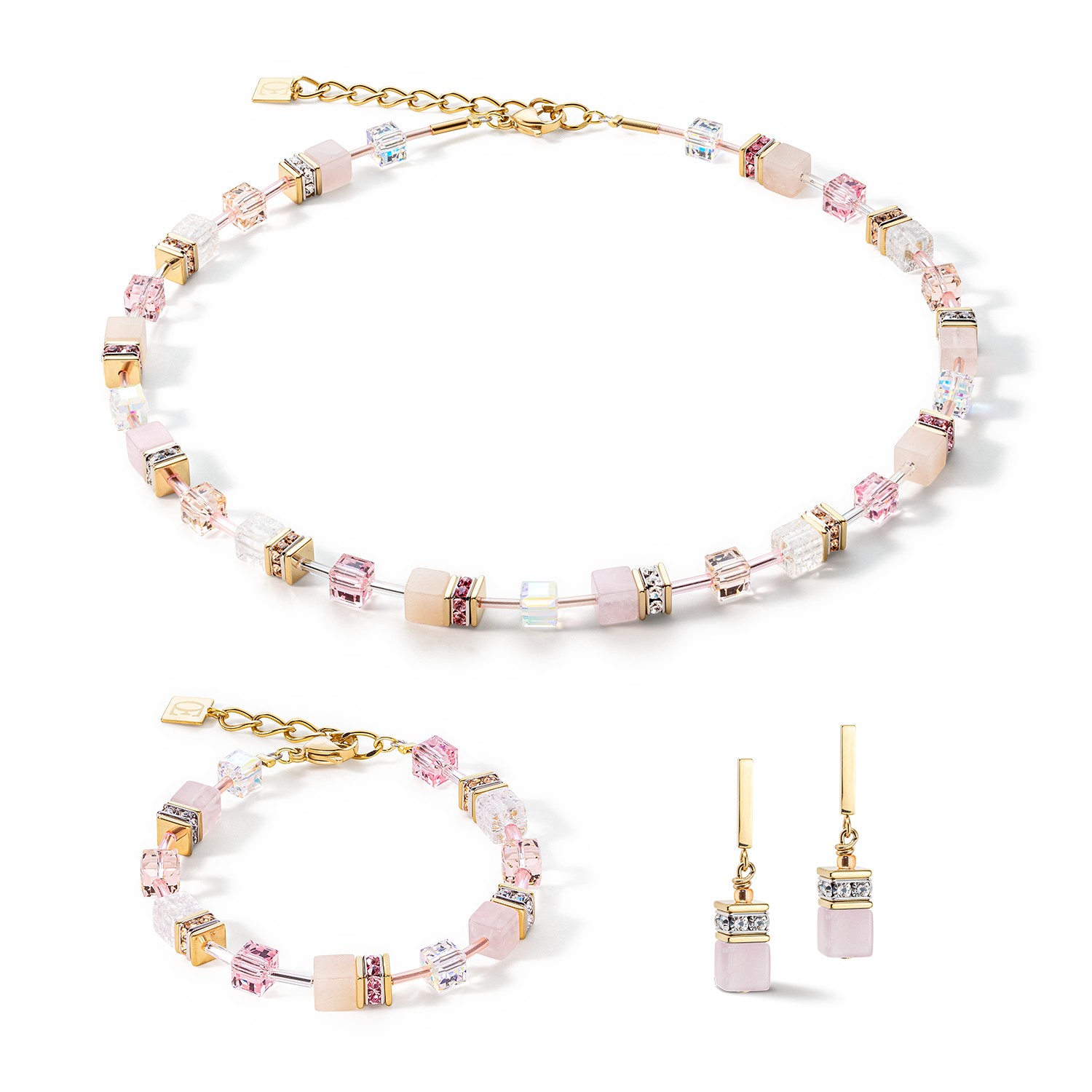 GeoCUBE® Iconic Precious Halskette hellrosa
