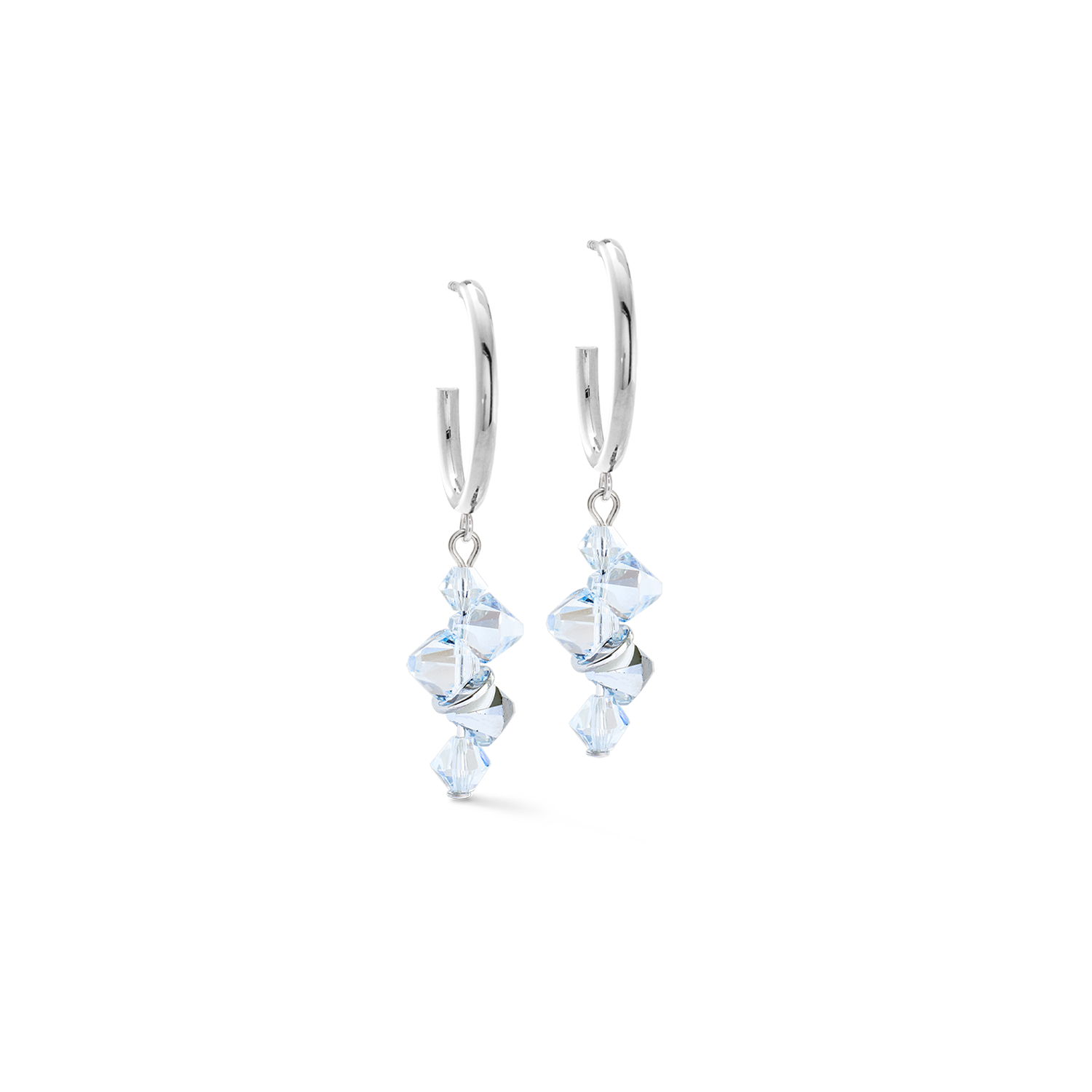 Dancing Crystals Ohrringe silber-kristall von COEUR DE LION – Detailaufnahme
