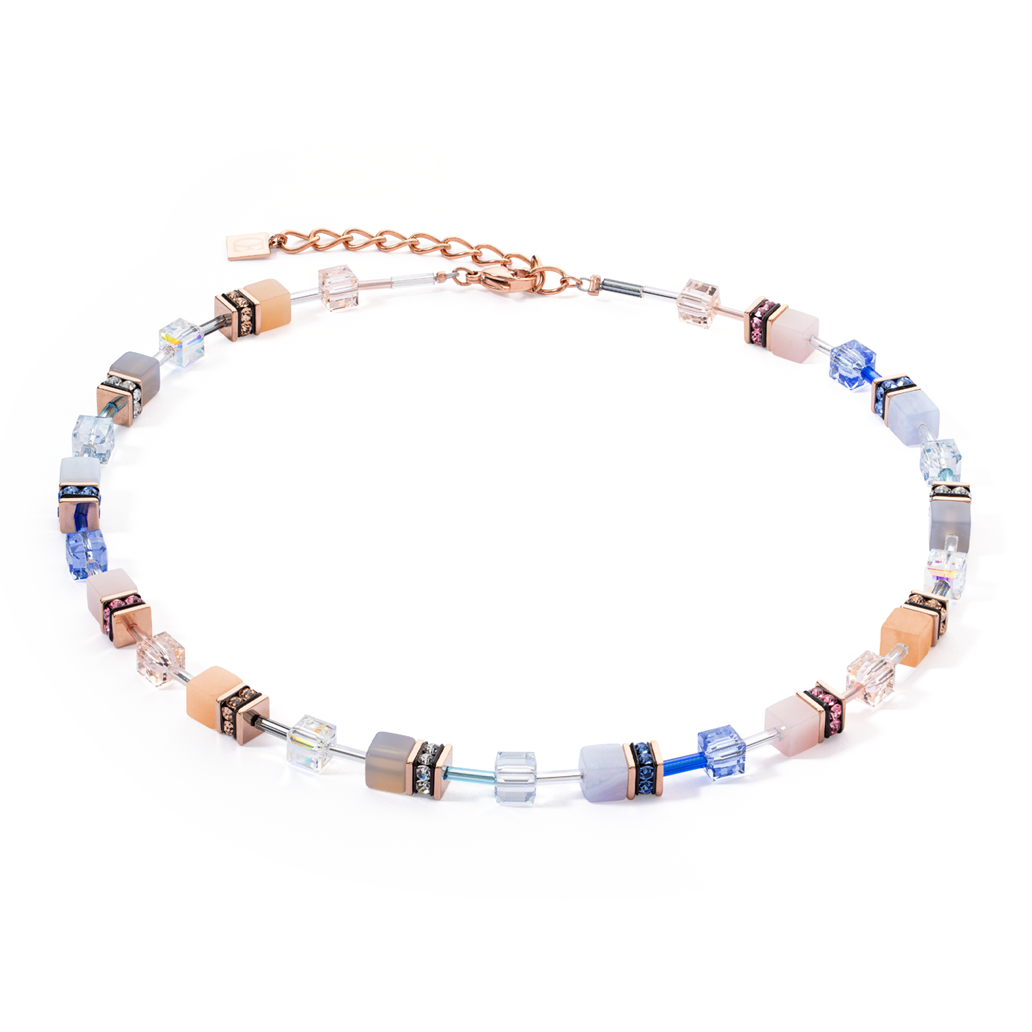 GeoCUBE® Iconic Precious Halskette Hellblau-beige von COEUR DE LION