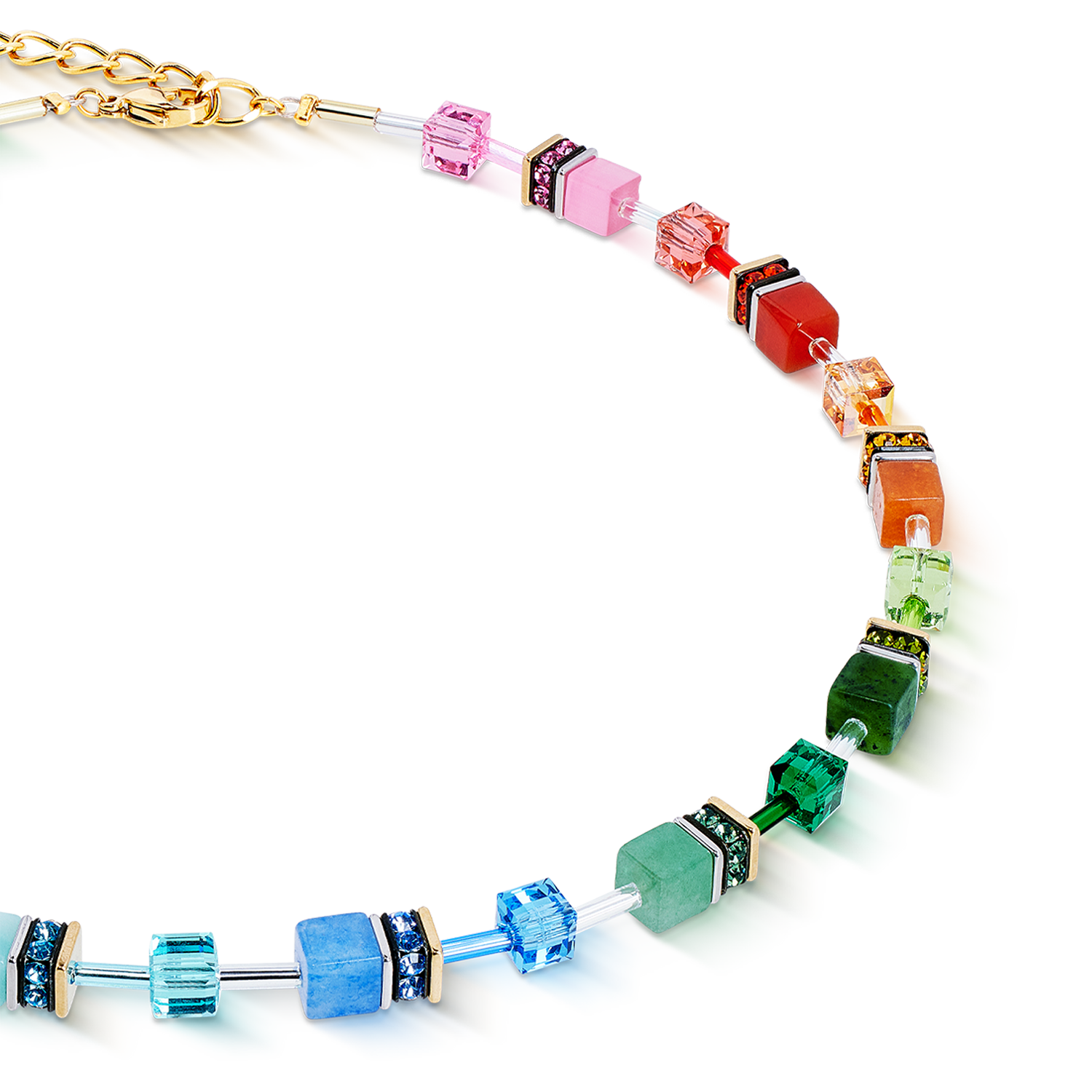 GeoCUBE® Iconic Precious Halskette Rainbow von COEUR DE LION – Detailaufnahme