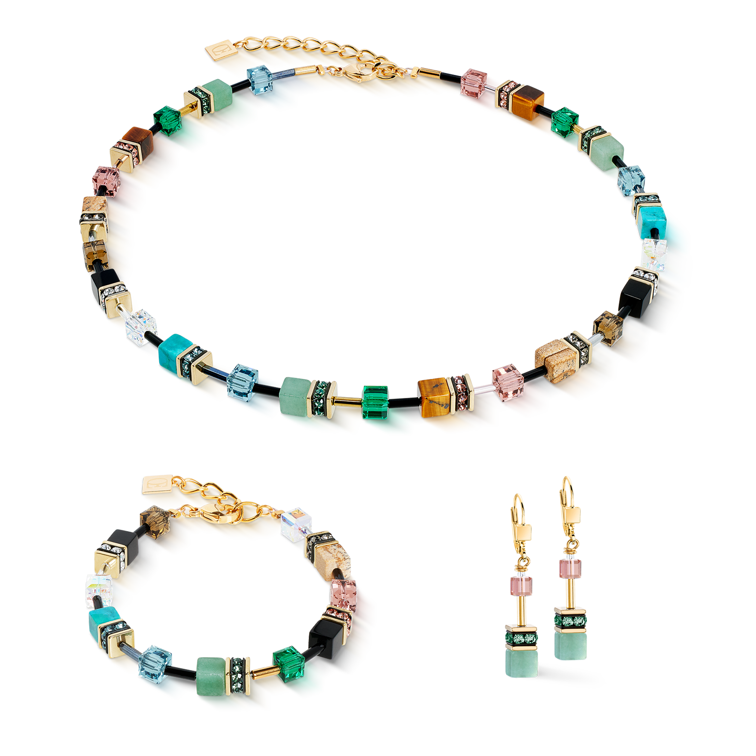 GeoCUBE® Iconic Precious Halskette Art Nouveau von COEUR DE LION – im Set mit passenden Schmuckstücken