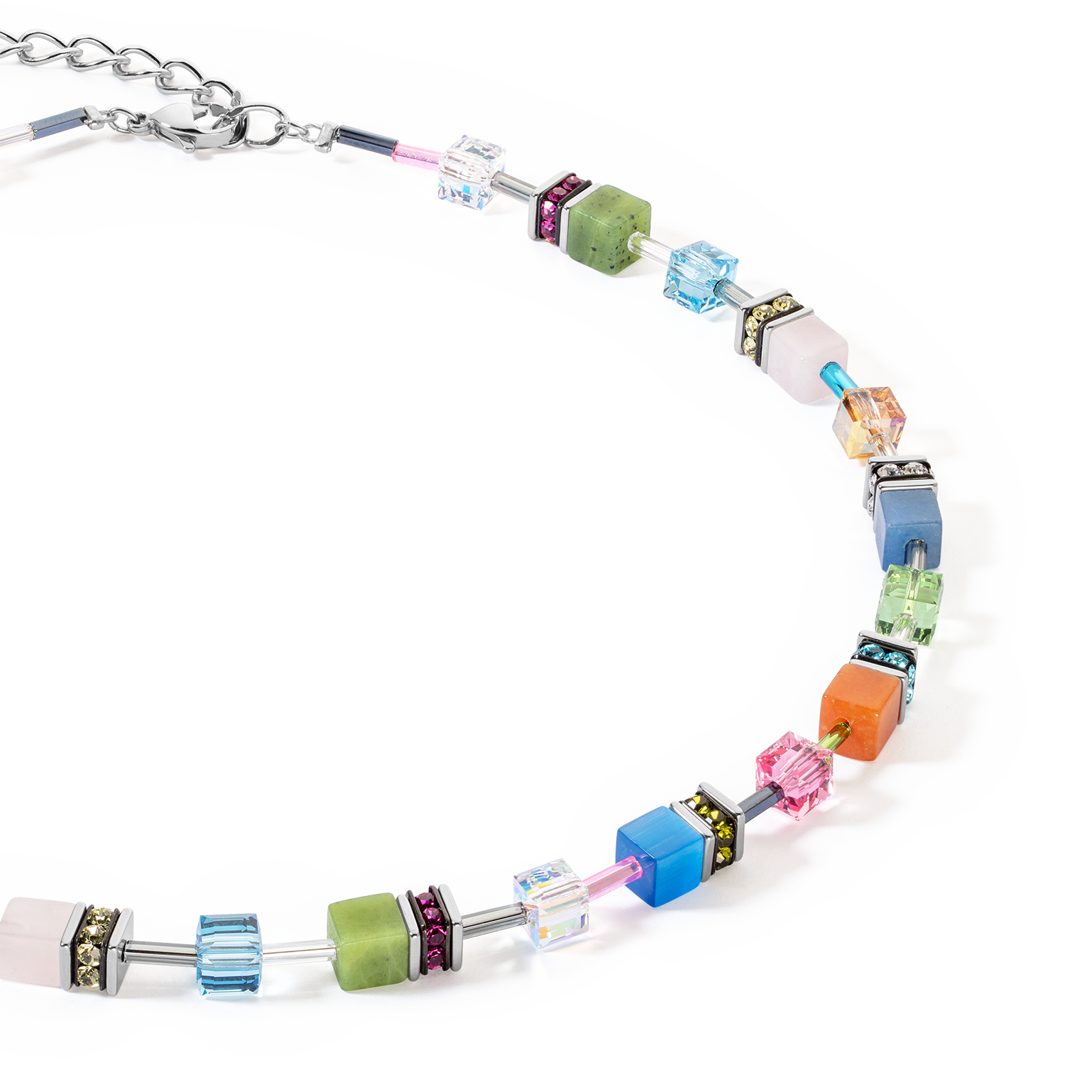 GeoCUBE® Iconic Precious Halskette multicolour boho von COEUR DE LION – Detailaufnahme