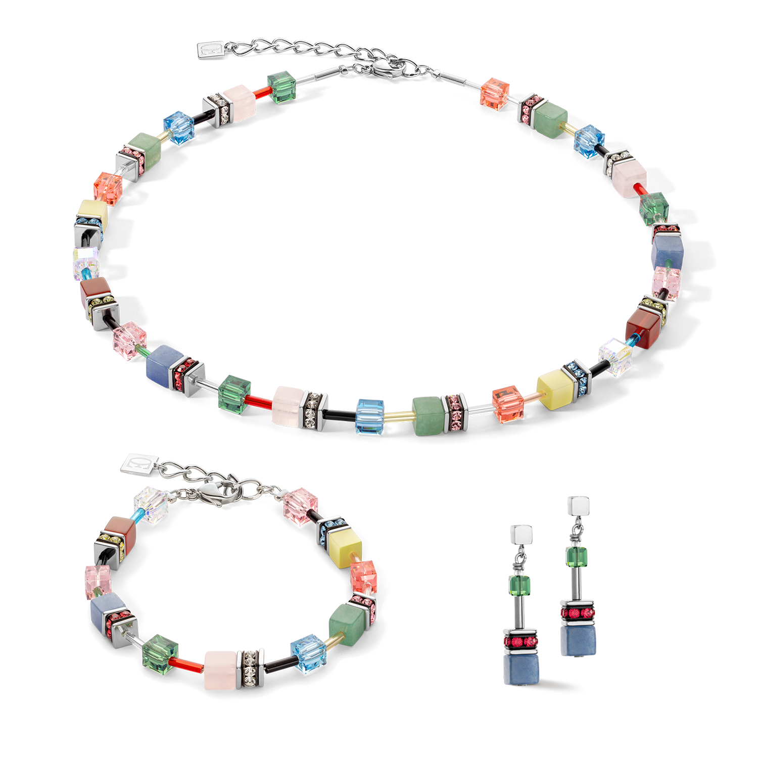 GeoCUBE® Iconic Precious Halskette Multicolour Delight