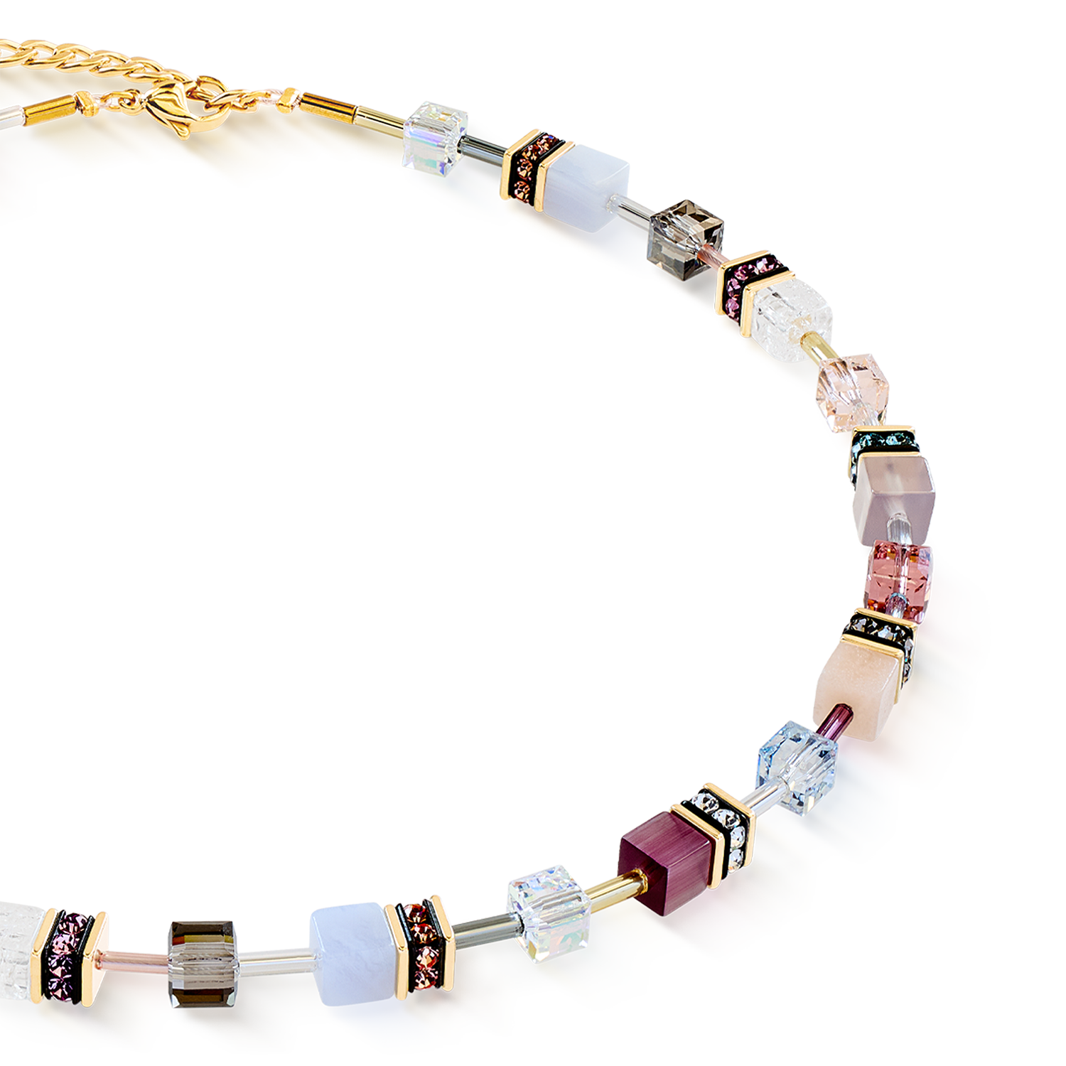 GeoCUBE® Iconic Precious Halskette Golden Blush von COEUR DE LION – Detailaufnahme