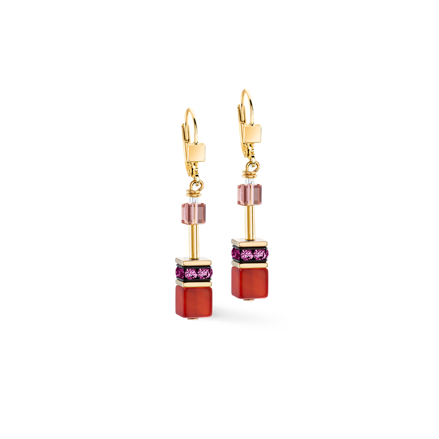 GeoCUBE® Iconic Precious Ohrringe Festive rot von COEUR DE LION