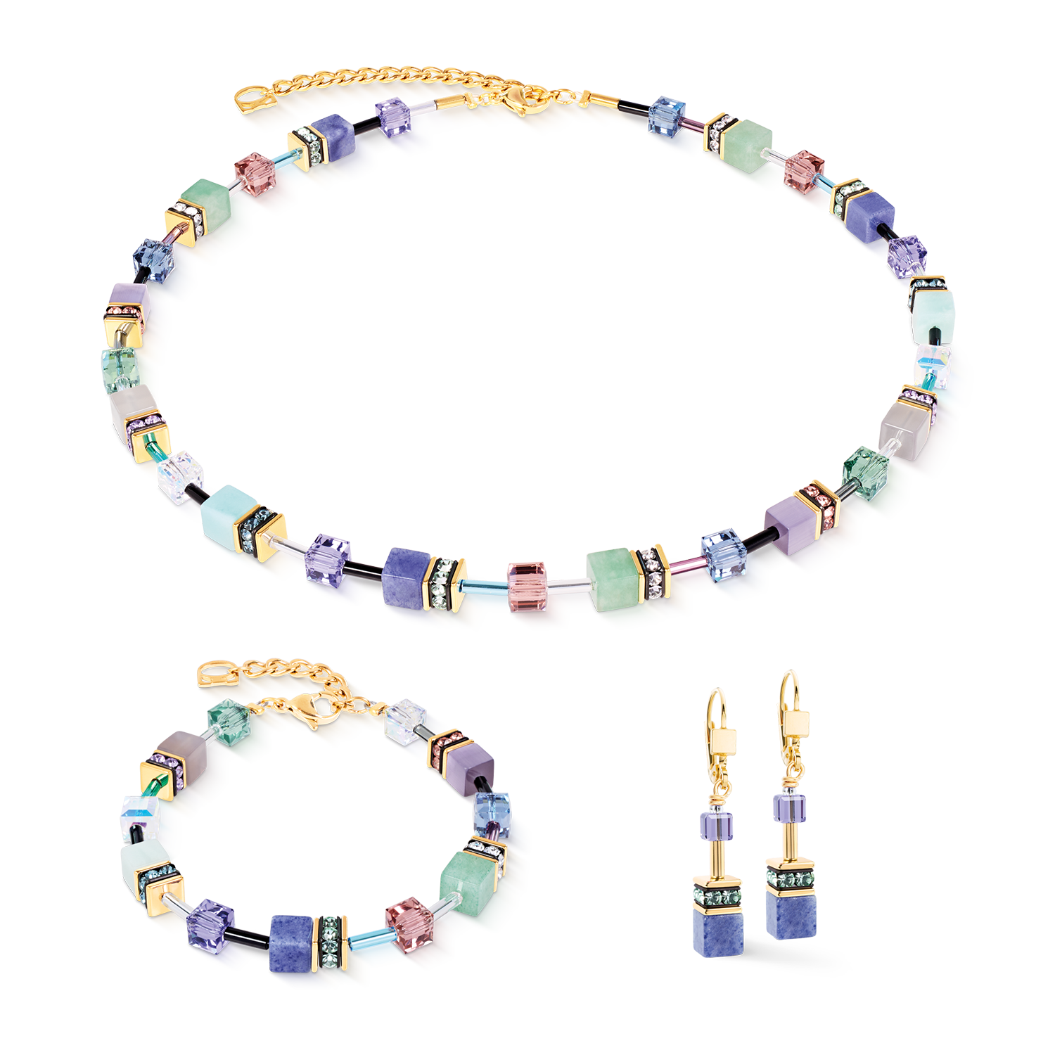 GeoCUBE® Iconic Precious Ohrhänger Pastel Garden
