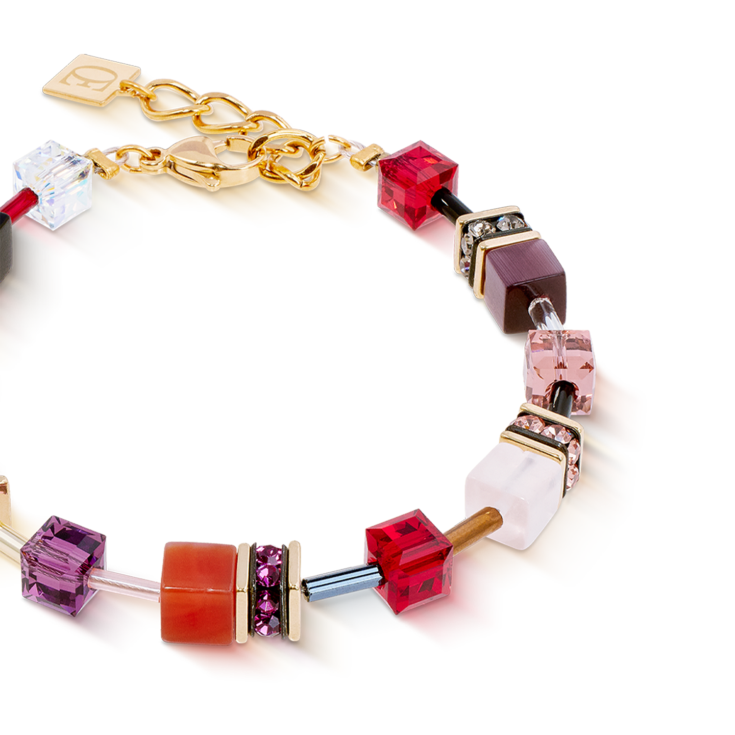 GeoCUBE® Iconic Precious Armband Festive rot von COEUR DE LION – Detailaufnahme