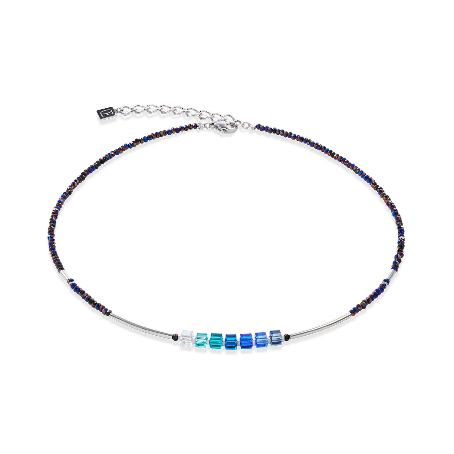 Cube Story Minimalistic Sparkling Halskette blau von COEUR DE LION