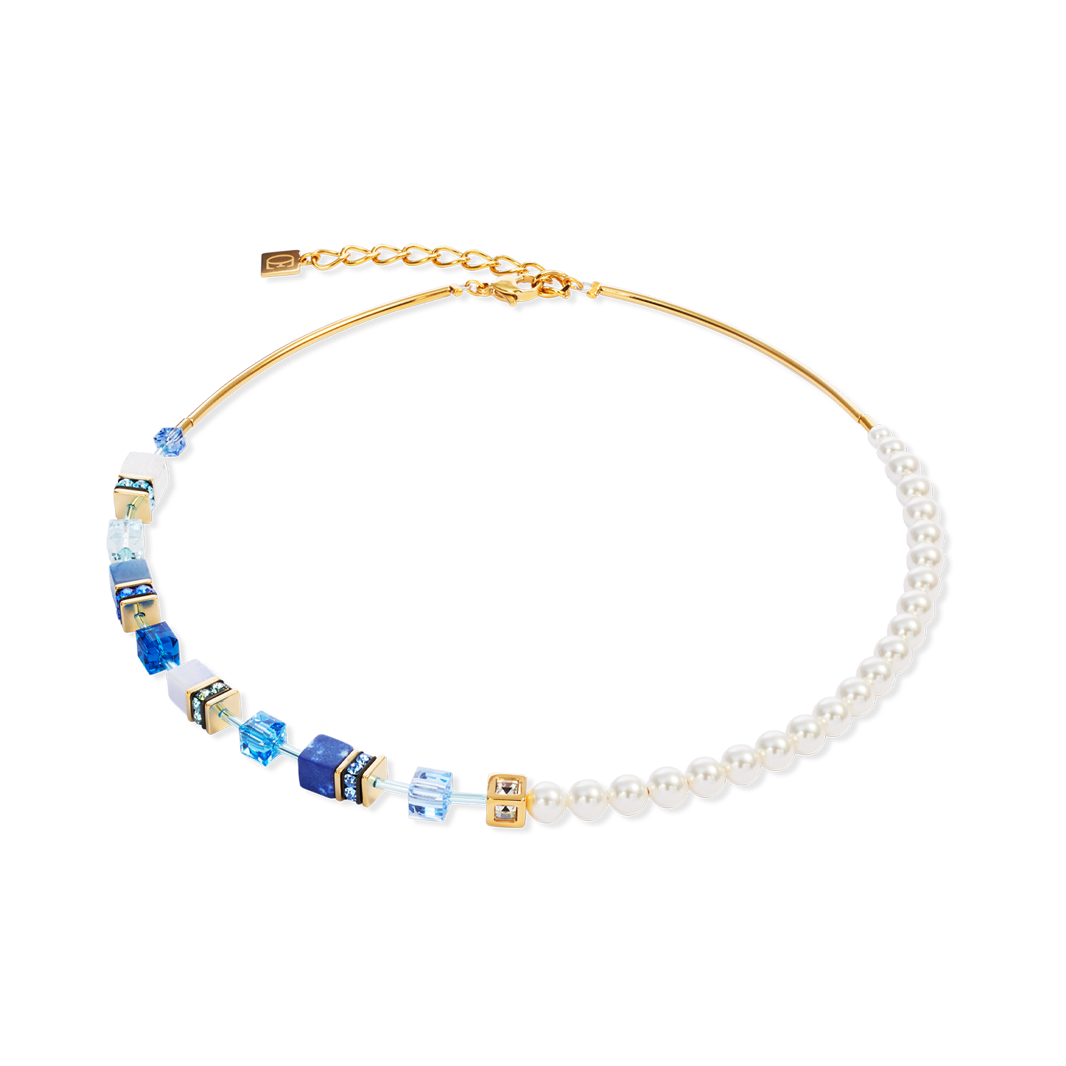GeoCUBE® Precious Fusion Pearls Halskette blau von COEUR DE LION